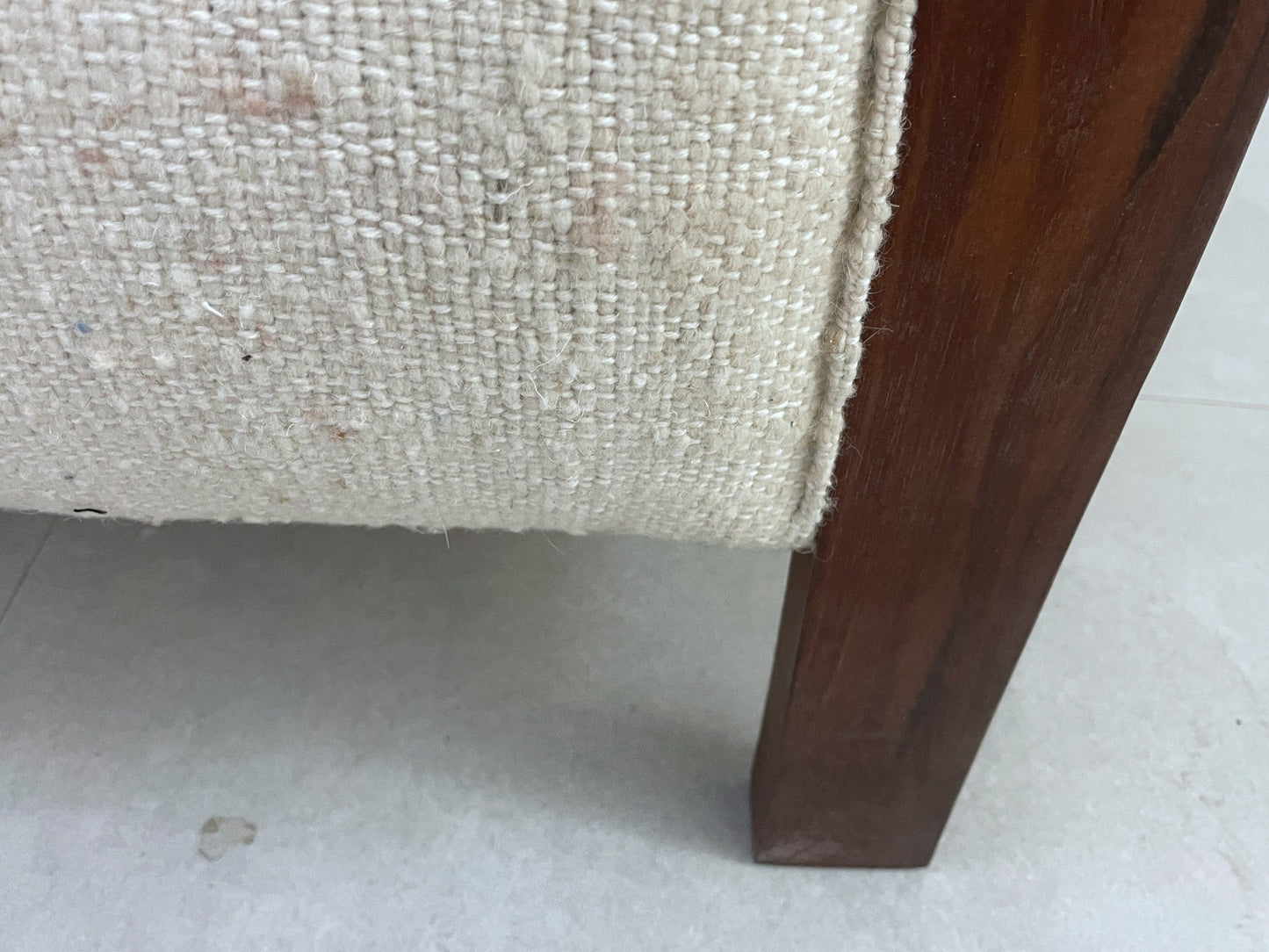 Handcrafted Moroccan Chair - Walnut Wood & Kilim Upholstery - Boho Accent Chair - CH71