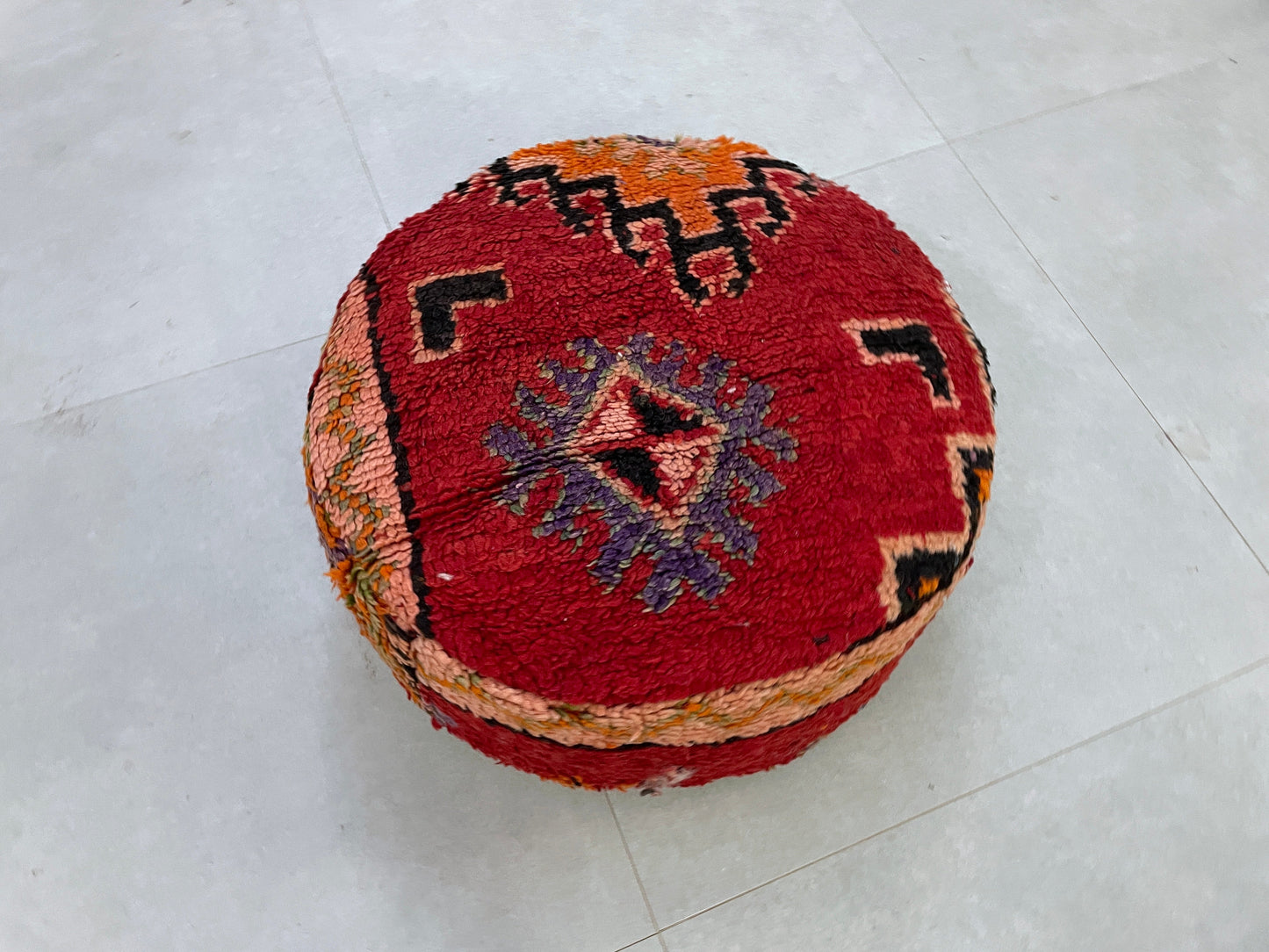 Round moroccan pouf cover - S11