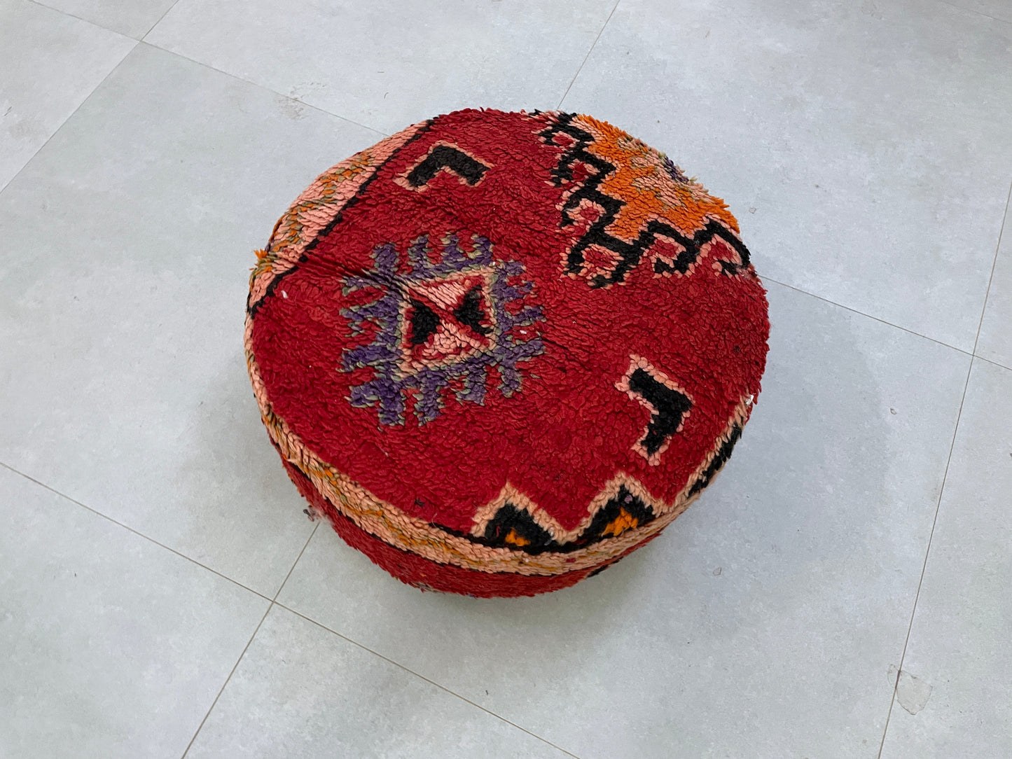 Round moroccan pouf cover - S11
