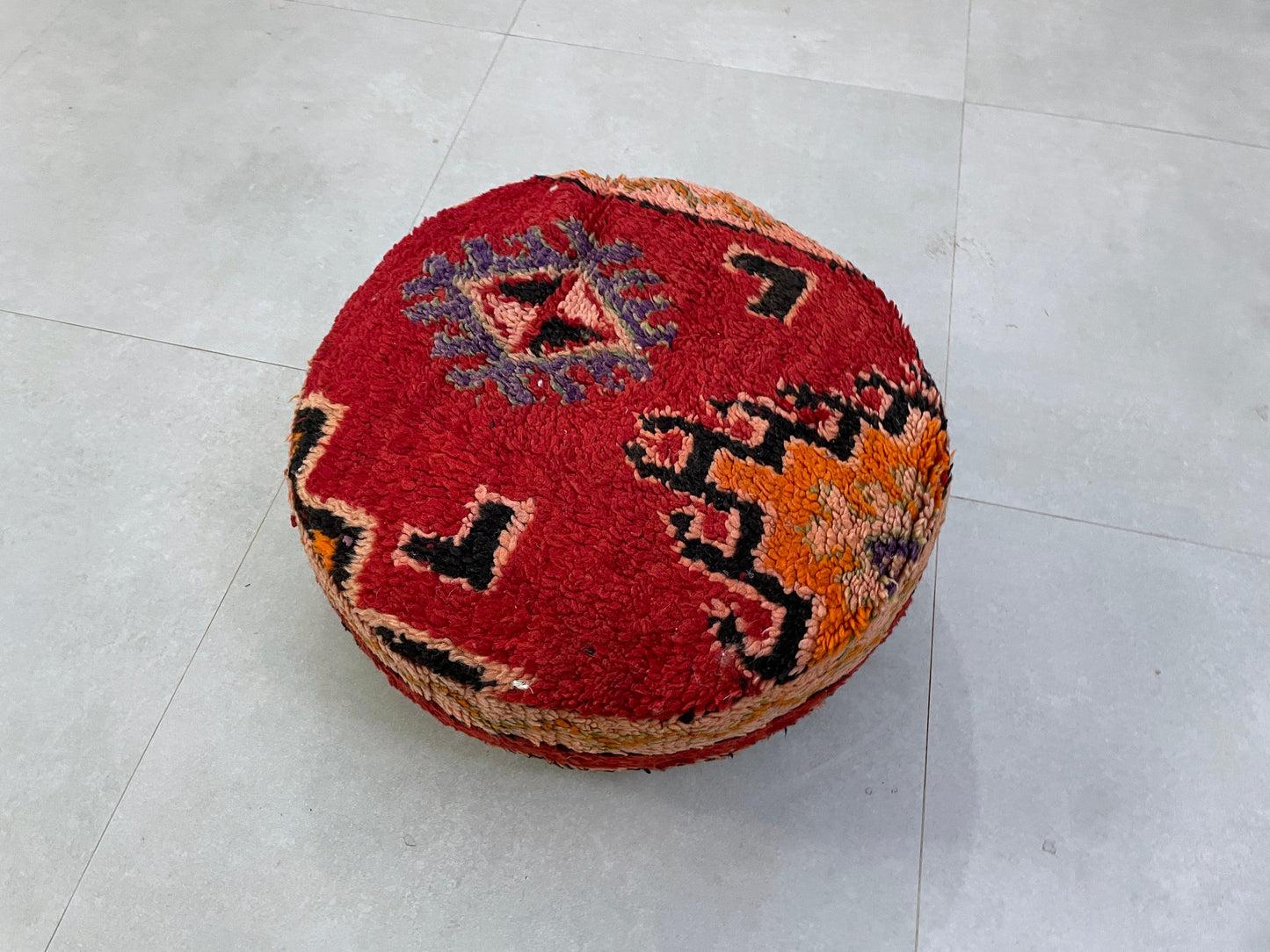 Round moroccan pouf cover - S11