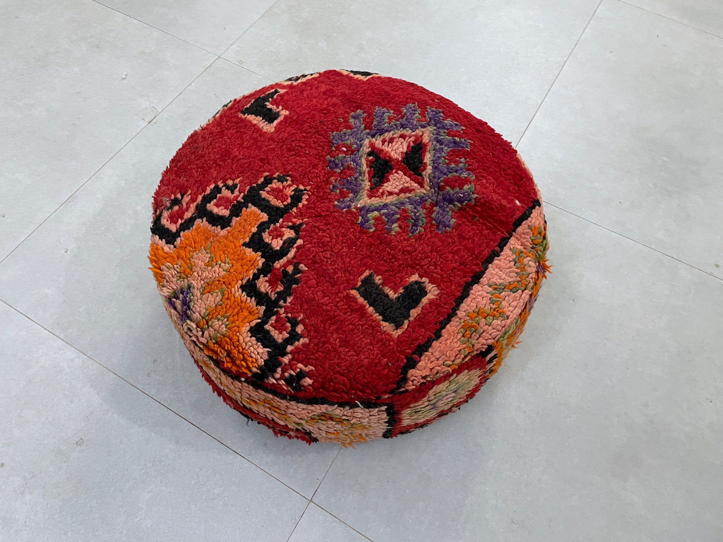 Round moroccan pouf cover - S11