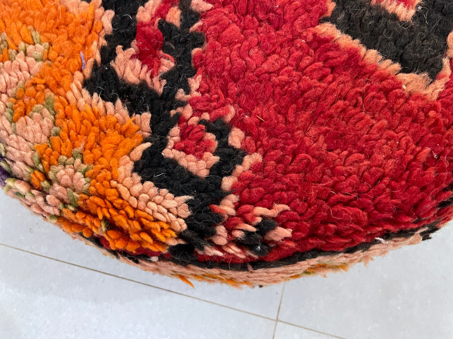 Round moroccan pouf cover - S11