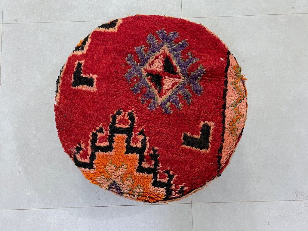 Round moroccan pouf cover - S11
