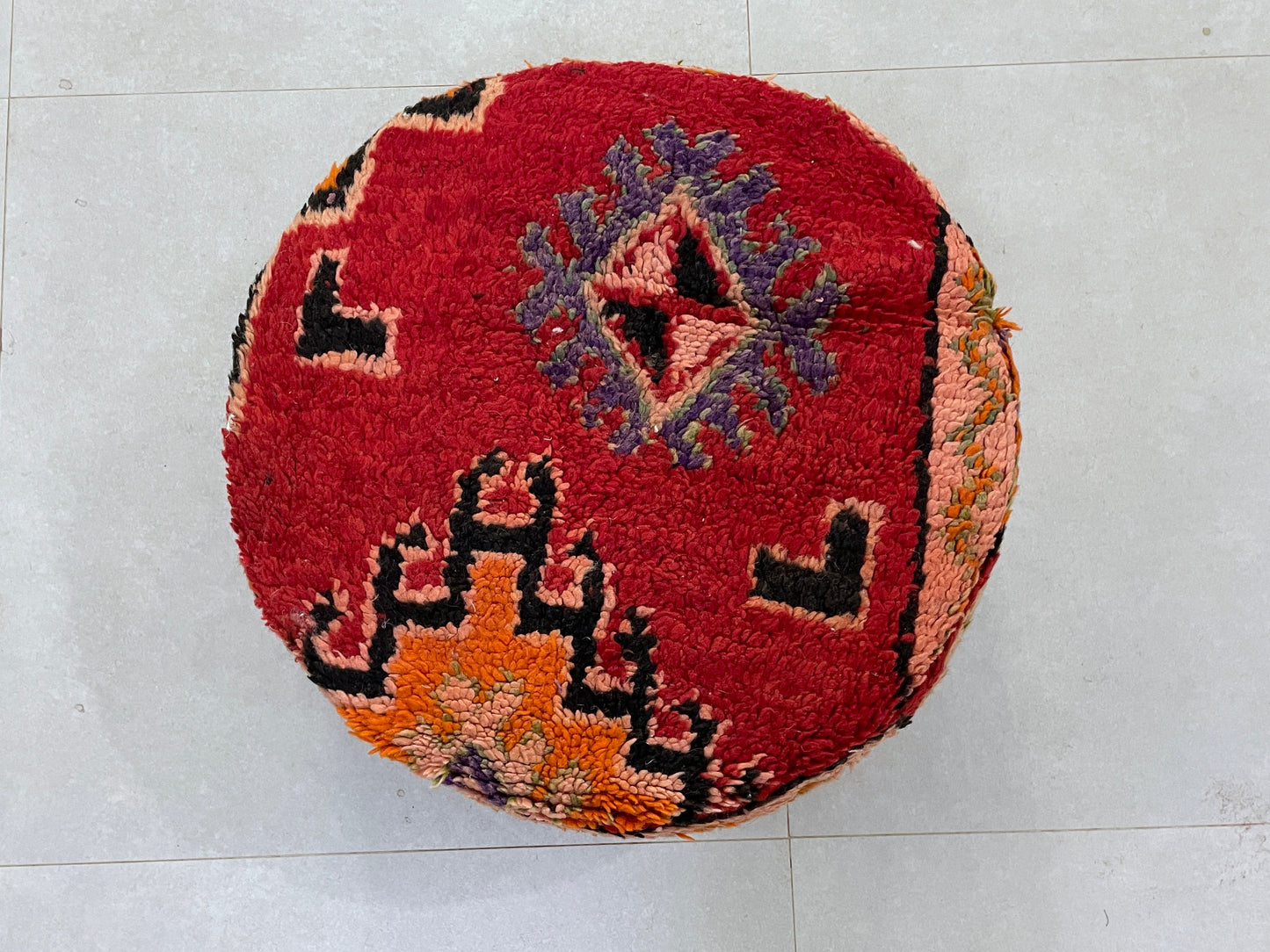 Round moroccan pouf cover - S11