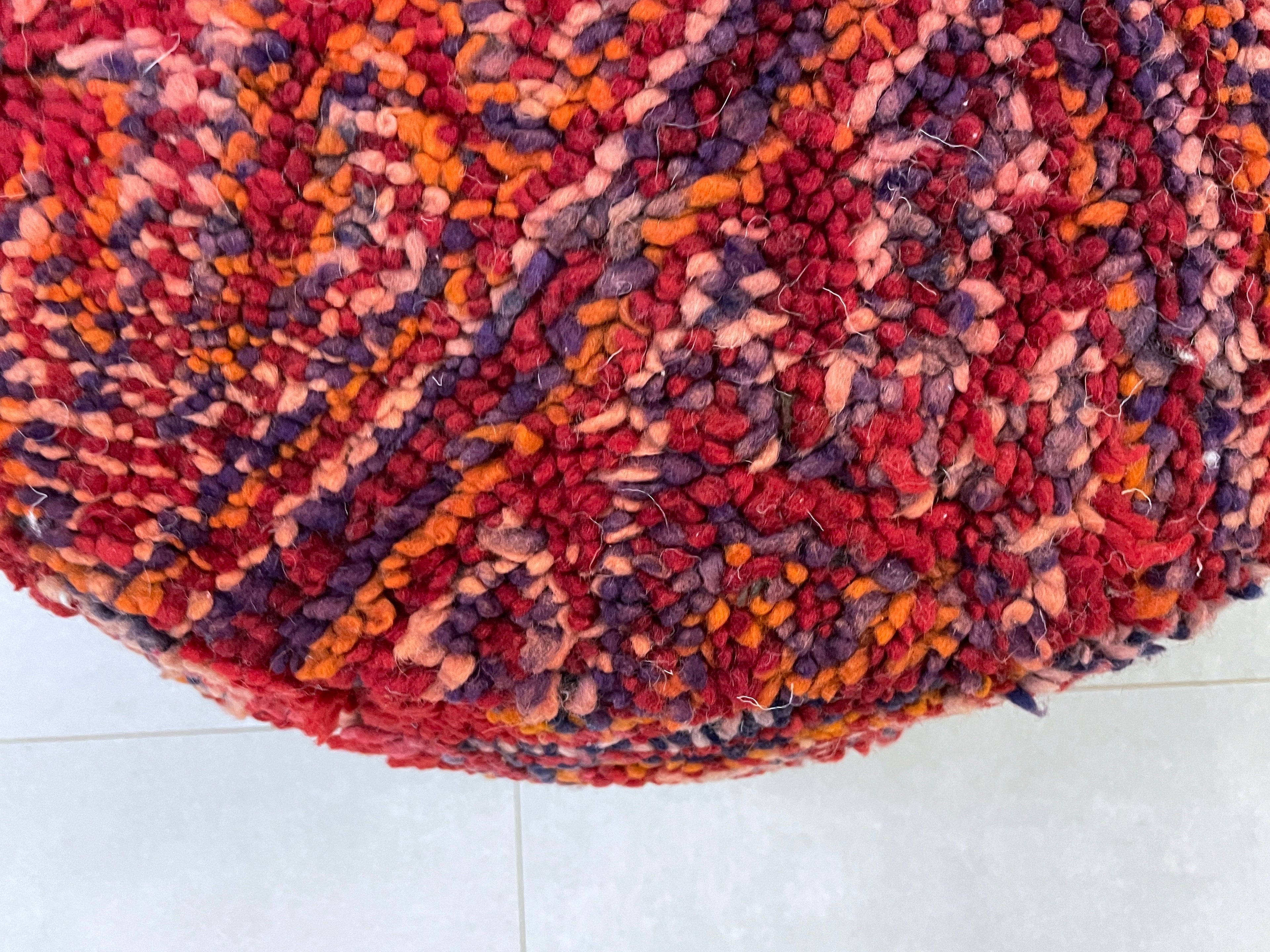 Round moroccan pouf cover - T17