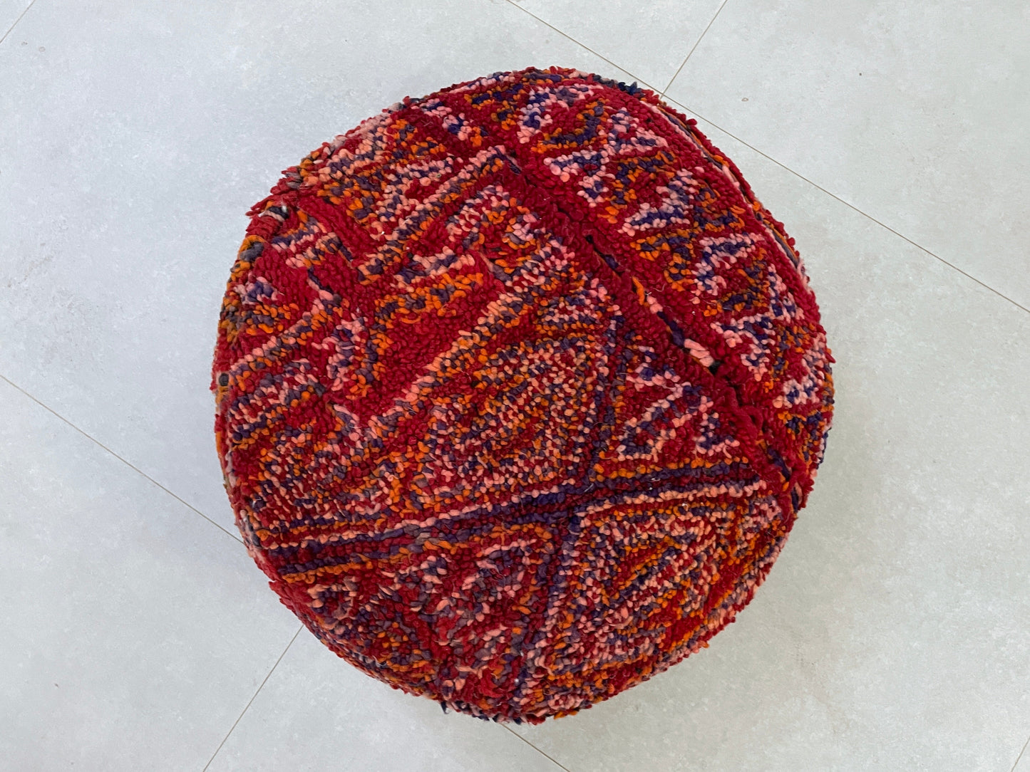 Round moroccan pouf cover - T17