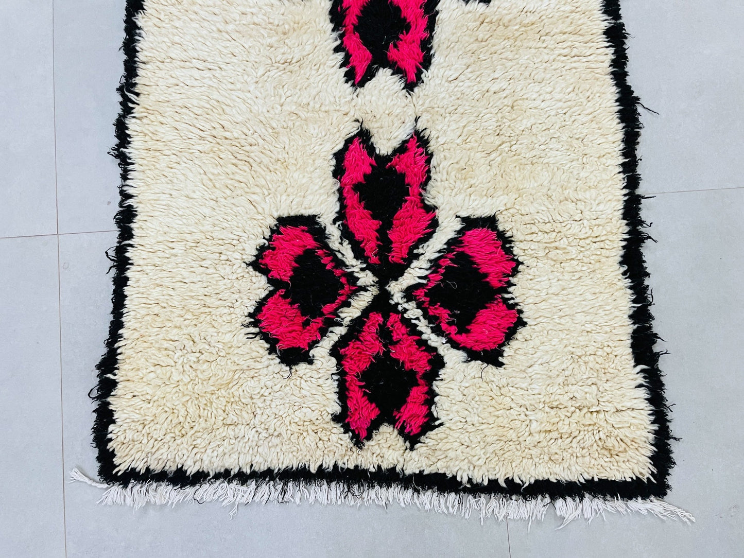 Vintage Moroccan Boucherouite Rug 3x9 ft - N9500