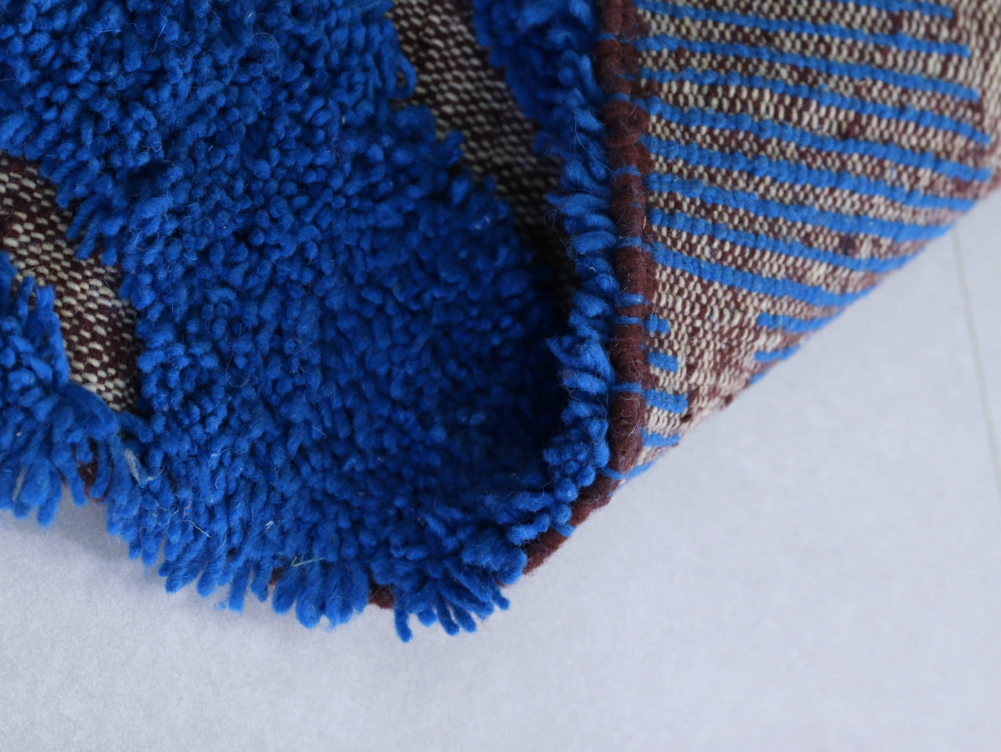 Blue Moroccan Rug - Handmade Wool Berber Carpet 4x6 - A97