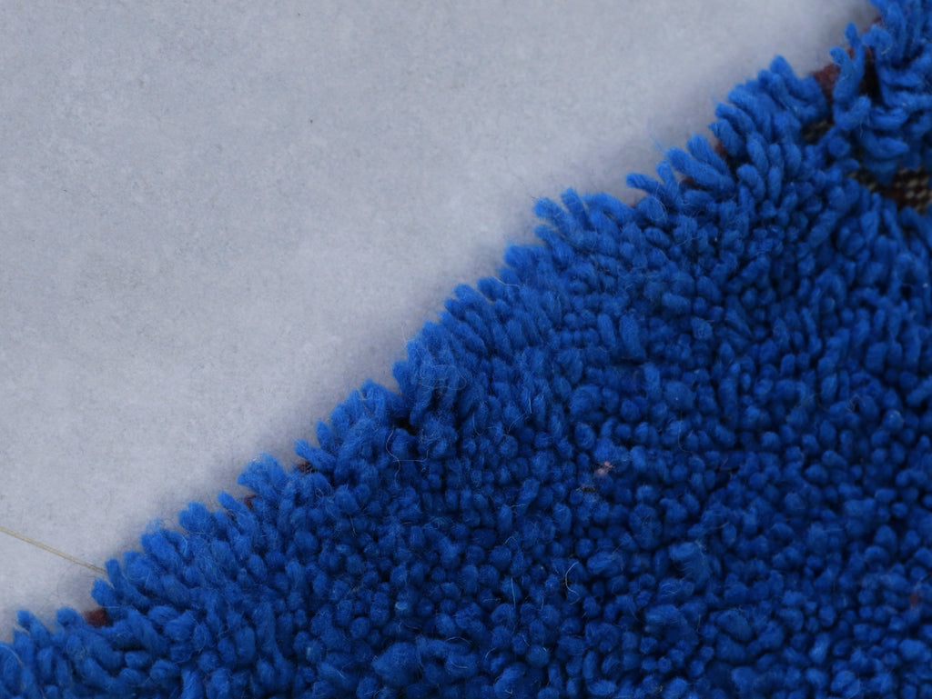 Blue Moroccan Rug - Handmade Wool Berber Carpet 4x6 - A97