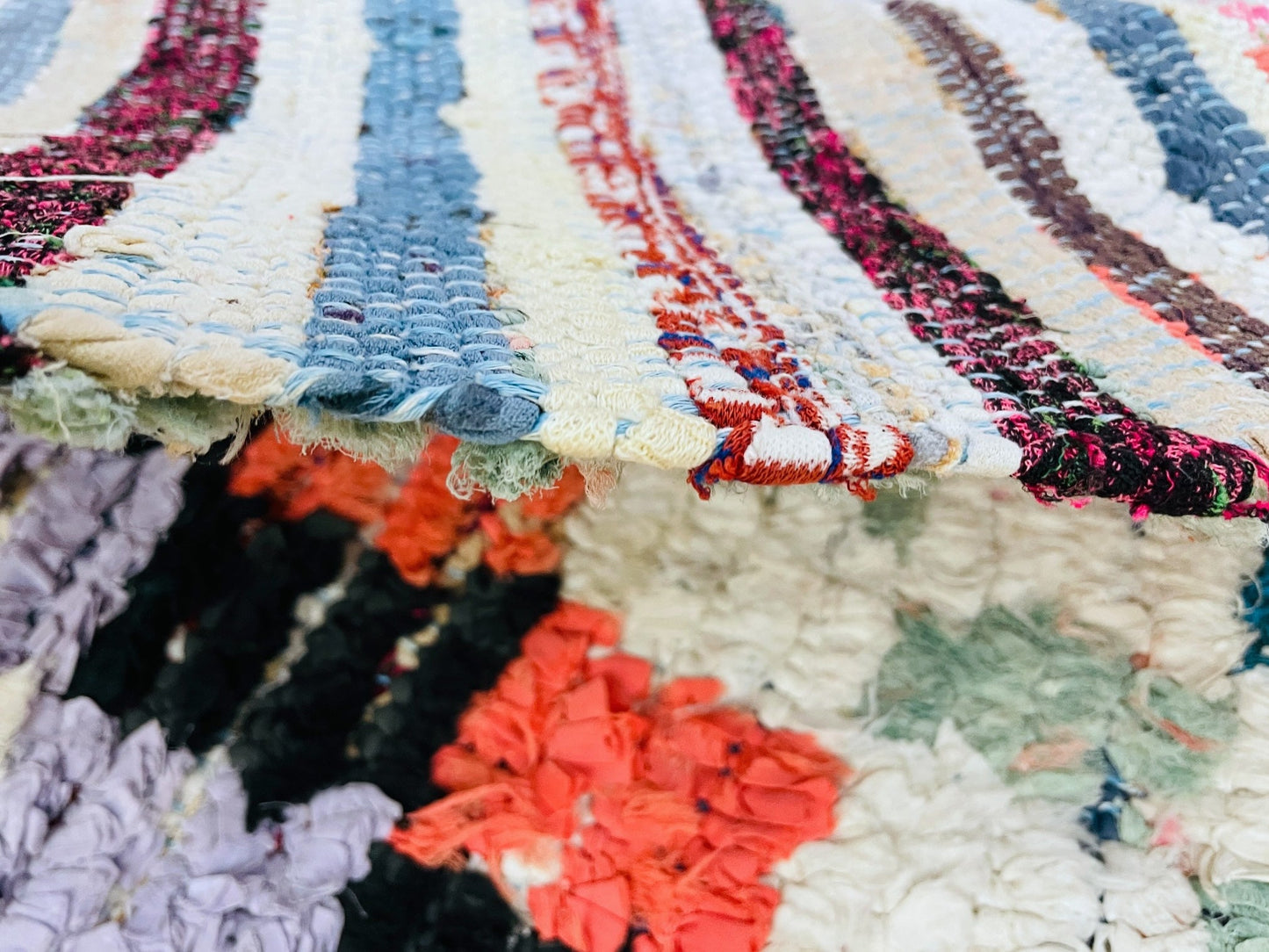 Vintage Moroccan Boucherouite Rug 3x5 ft - BN1