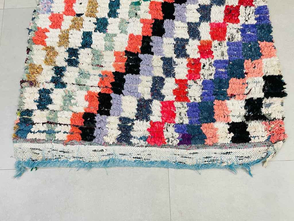 Vintage Moroccan Boucherouite Rug 3x5 ft - BN1