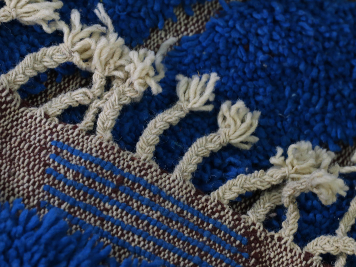 Blue Moroccan Rug - Handmade Wool Berber Carpet 4x6 - A97