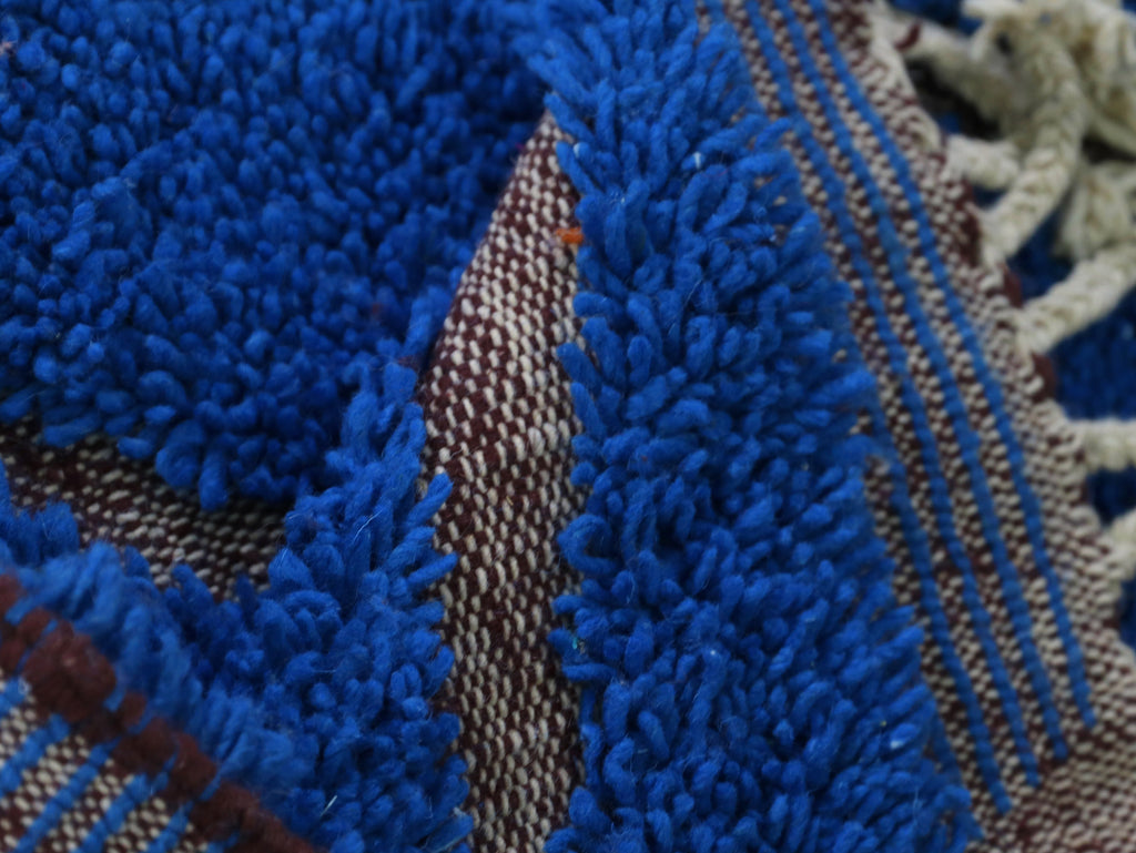 Blue Moroccan Rug - Handmade Wool Berber Carpet 4x6 - A97