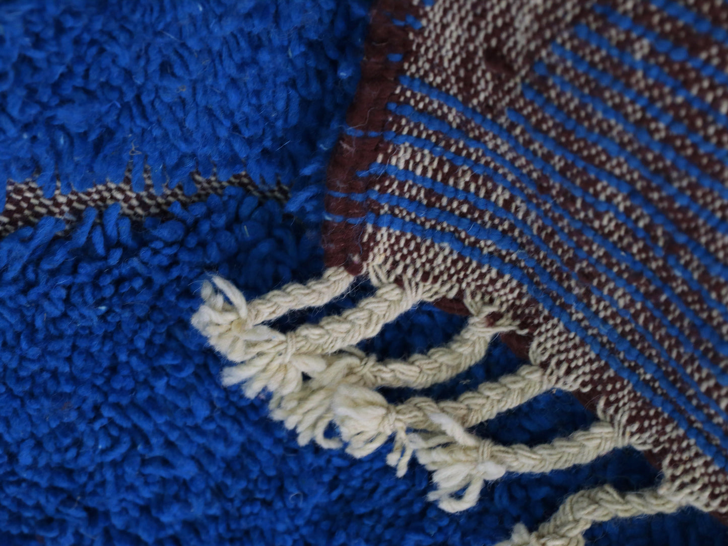 Blue Moroccan Rug - Handmade Wool Berber Carpet 4x6 - A97