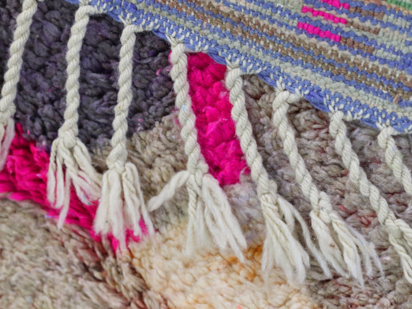 Colorful Handmade Wool Berber rug 6x9 - A96