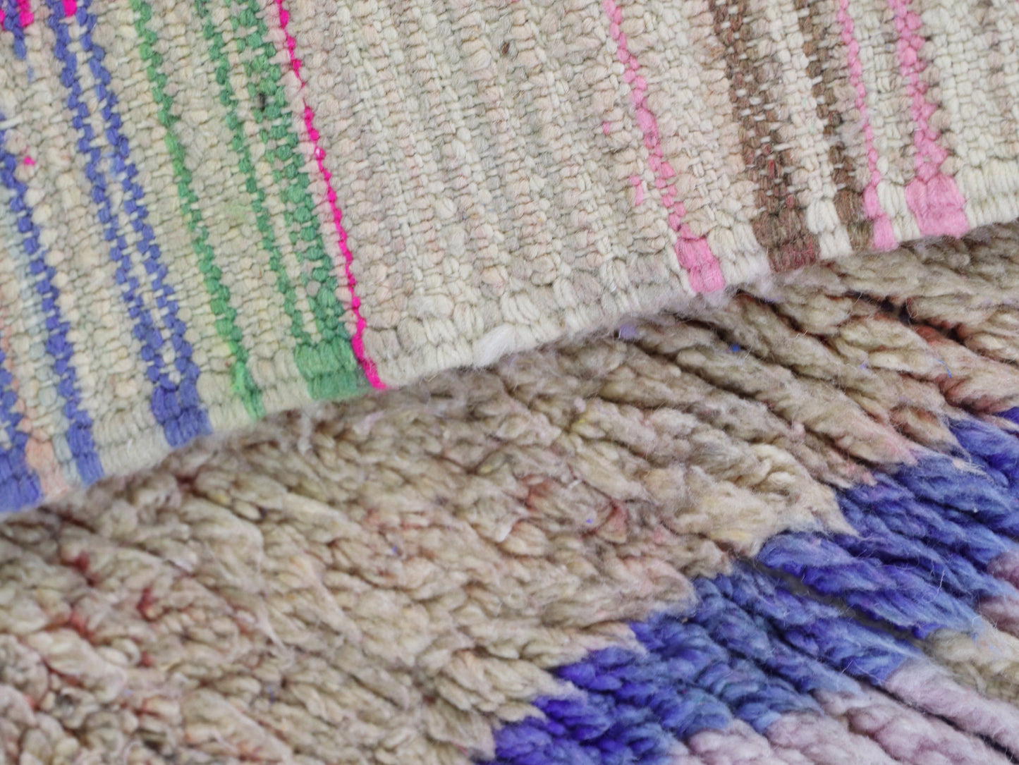 Colorful Handmade Wool Berber rug 6x9 - A96