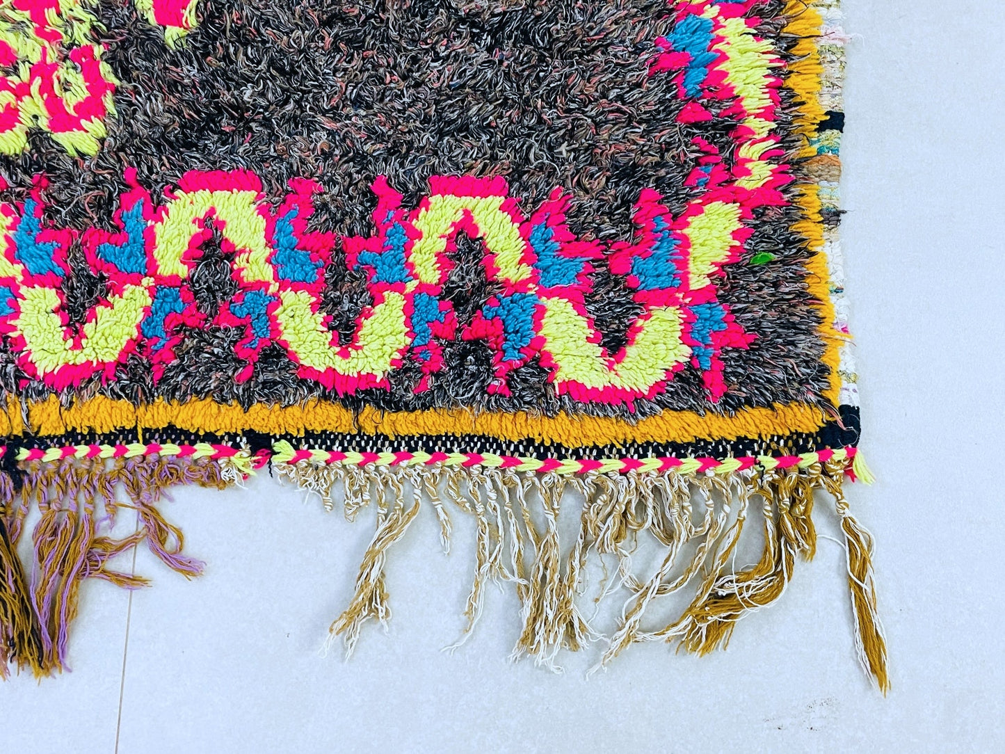 Moroccan Boucherouite Rug 3x8 ft - N7210