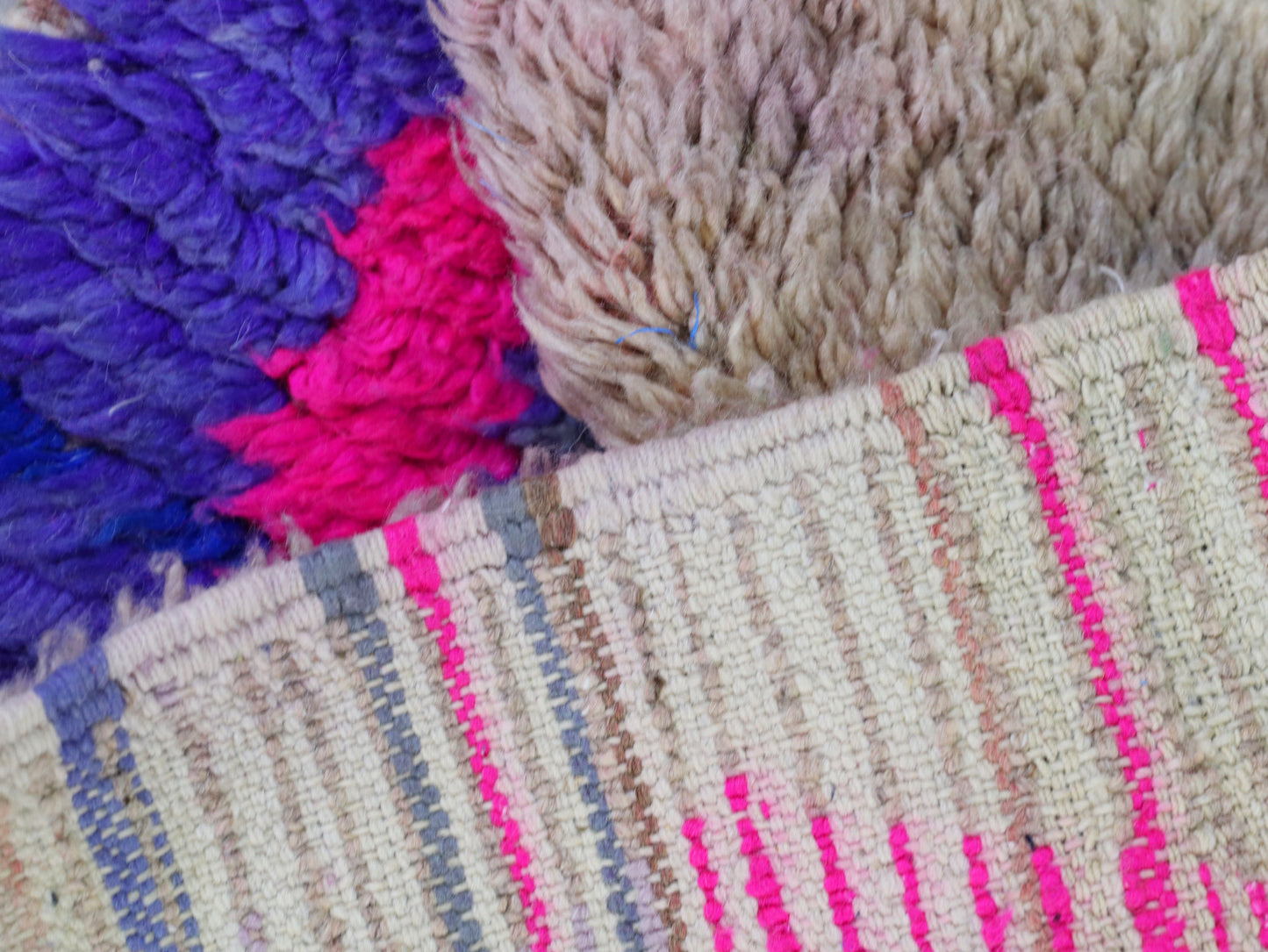 Colorful Handmade Wool Berber rug 6x9 - A96