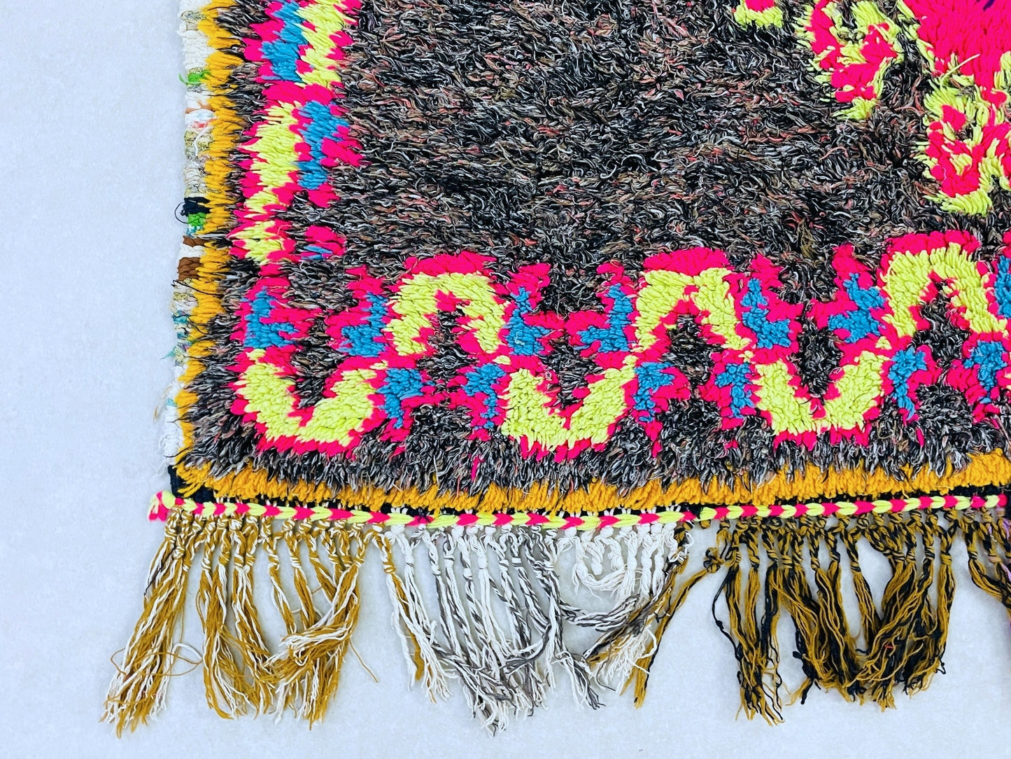 Moroccan Boucherouite Rug 3x8 ft - N7210