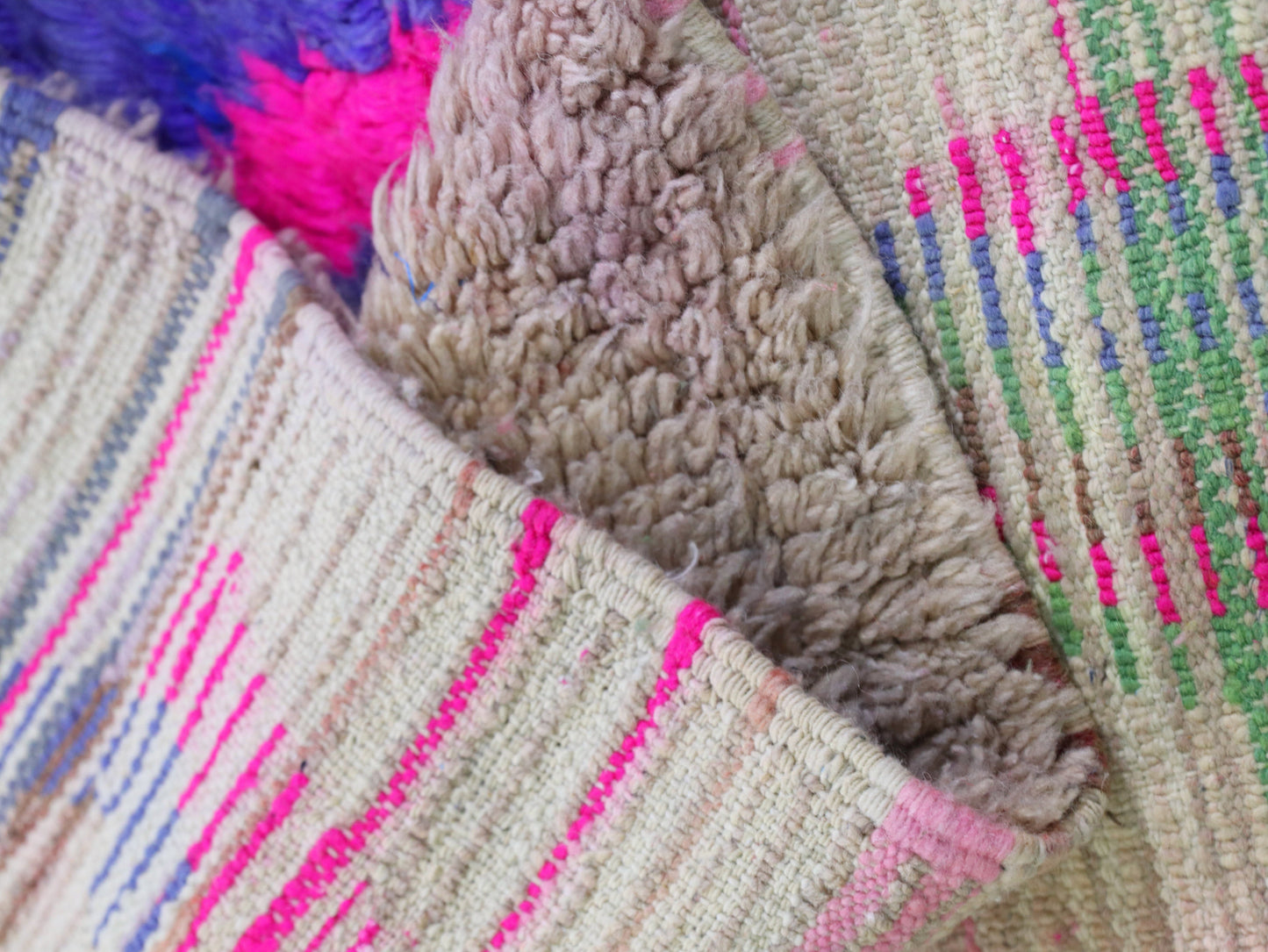 Colorful Handmade Wool Berber rug 6x9 - A96