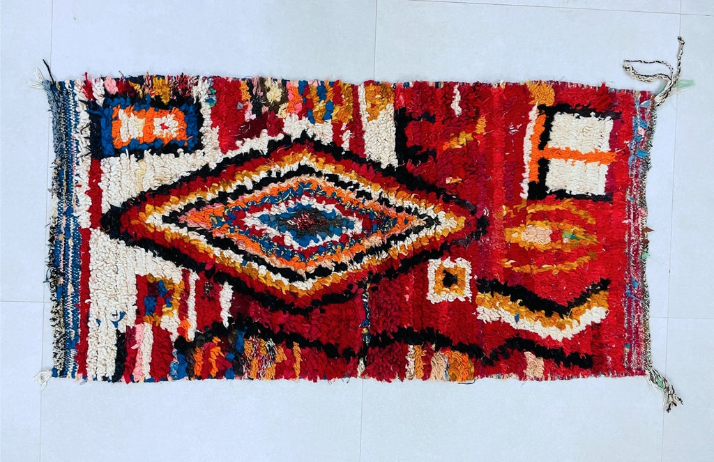 Moroccan Boucherouite Rug 2x4 ft - N7212