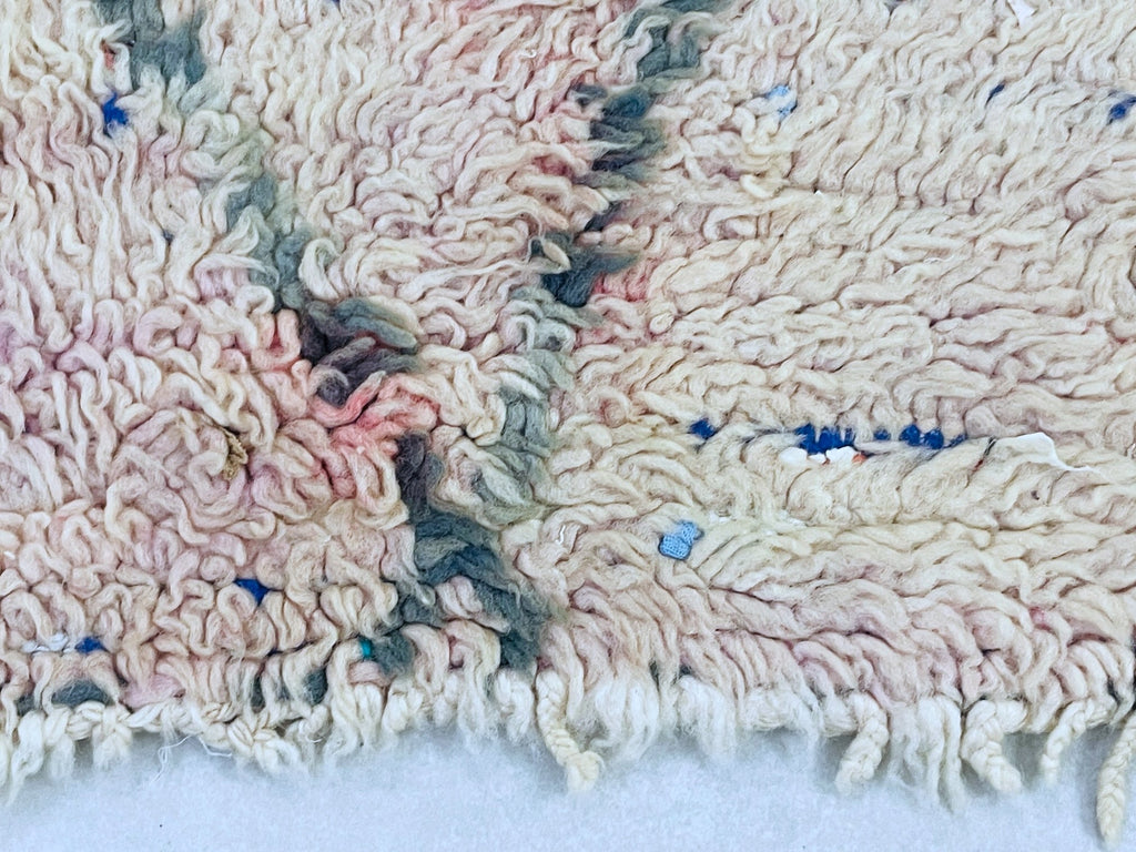 Vintage Moroccan Boucherouite Rug 4x9 ft - N7200
