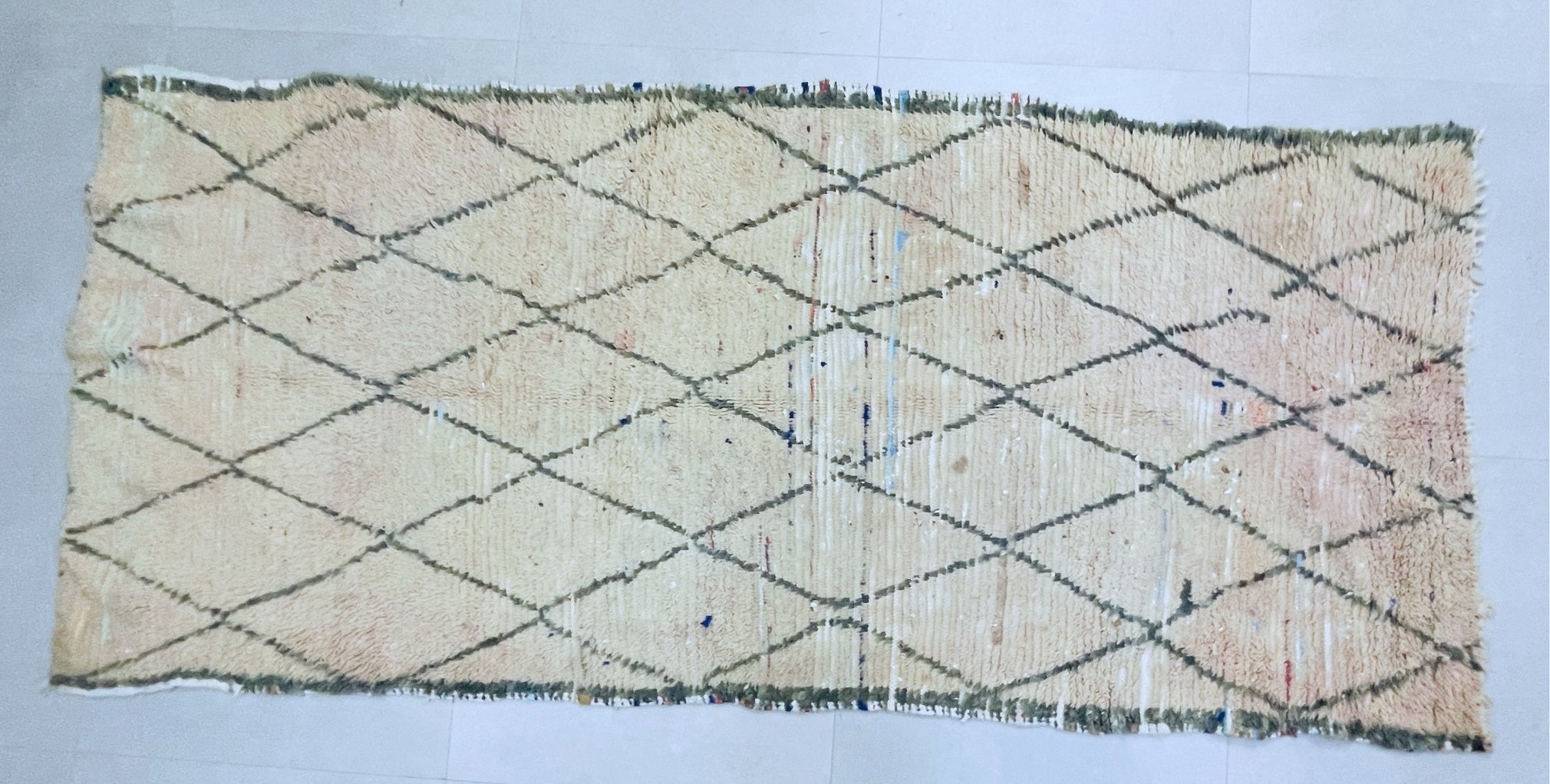 Vintage Moroccan Boucherouite Rug 4x9 ft - N7200