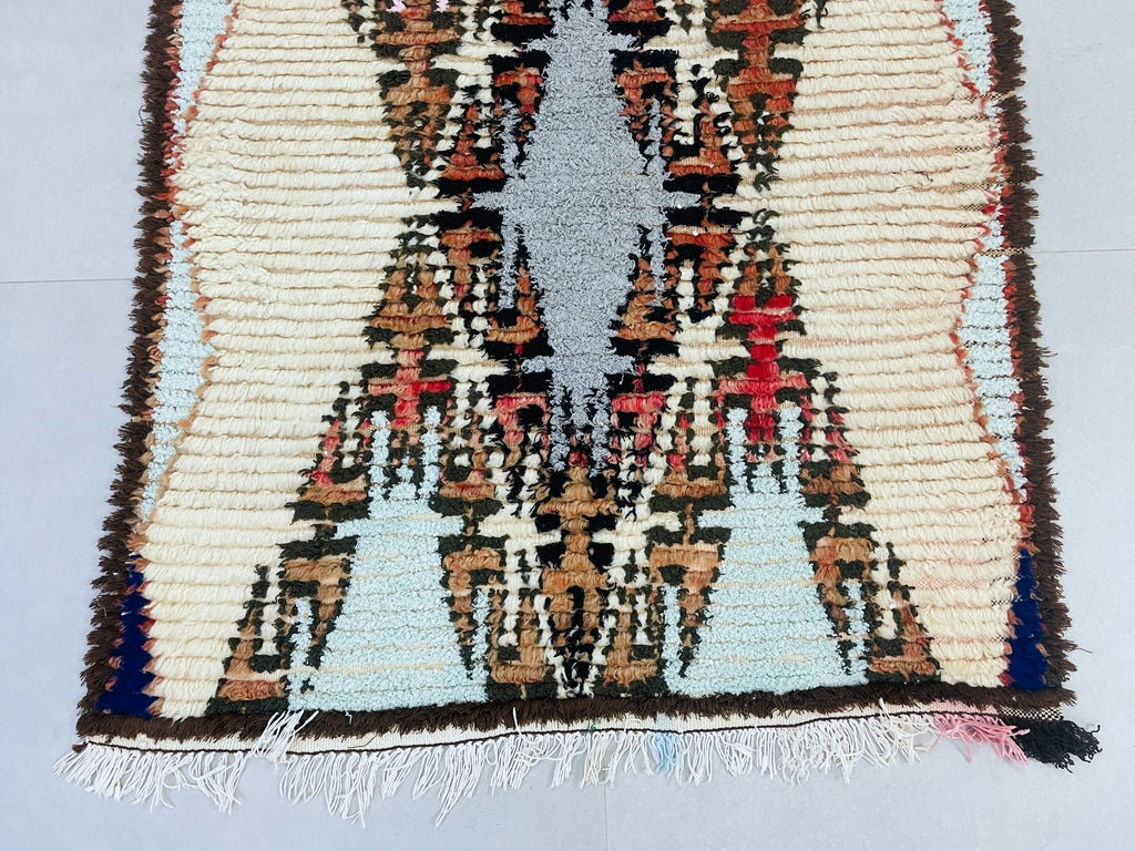 Vintage Moroccan Boucherouite Rug  3x6 ft - BN9