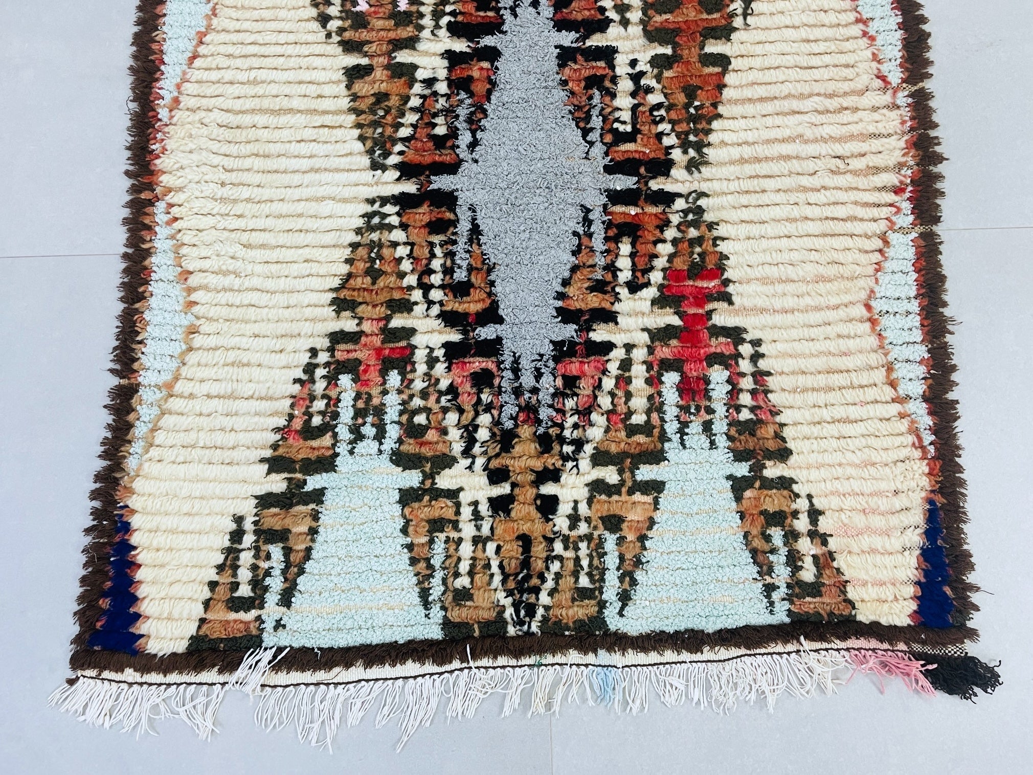 Vintage Moroccan Boucherouite Rug  3x6 ft - BN9