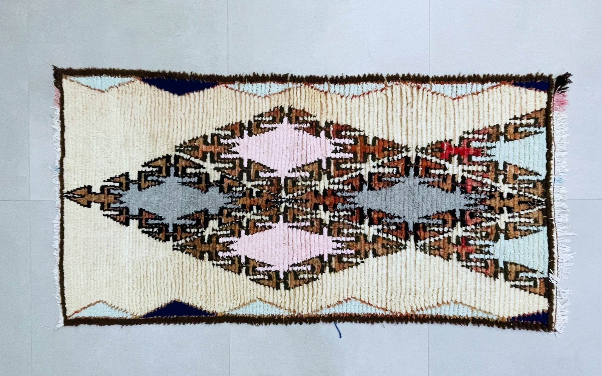 Vintage Moroccan Boucherouite Rug  3x6 ft - BN9
