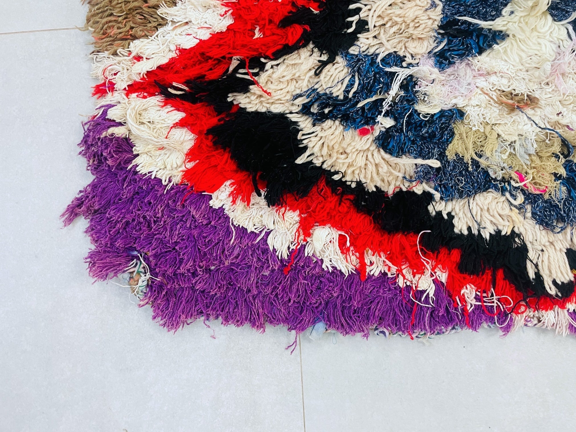 Vintage Moroccan Boucherouite Rug  2x7 ft - BN8