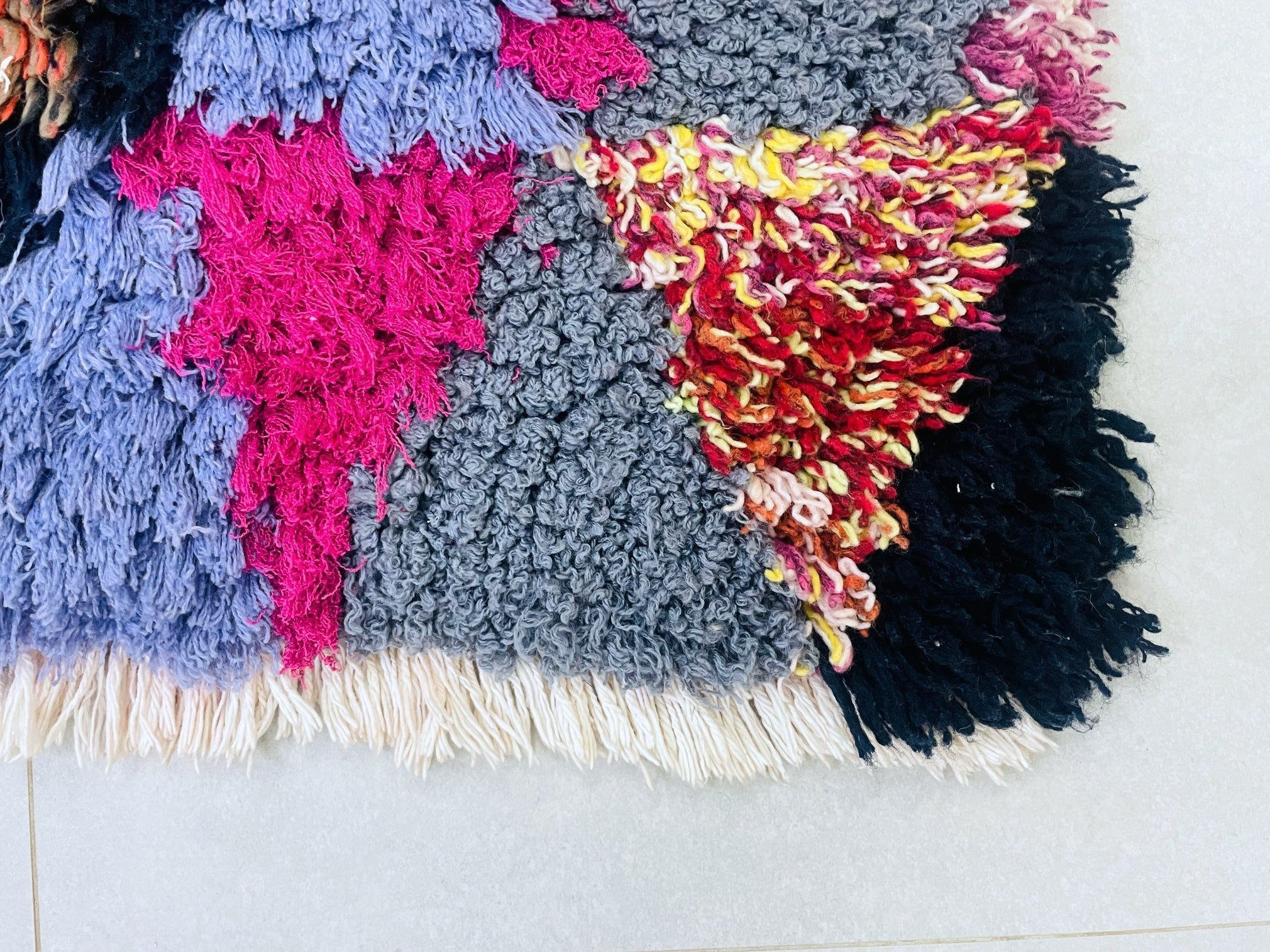 Vintage Moroccan Boucherouite Rug  2x6 ft - BN7