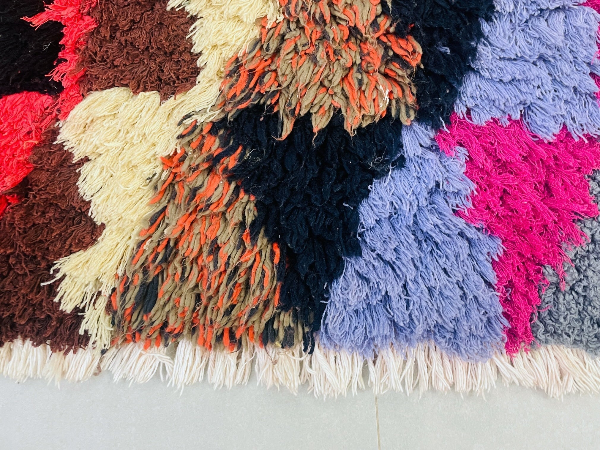Vintage Moroccan Boucherouite Rug  2x6 ft - BN7