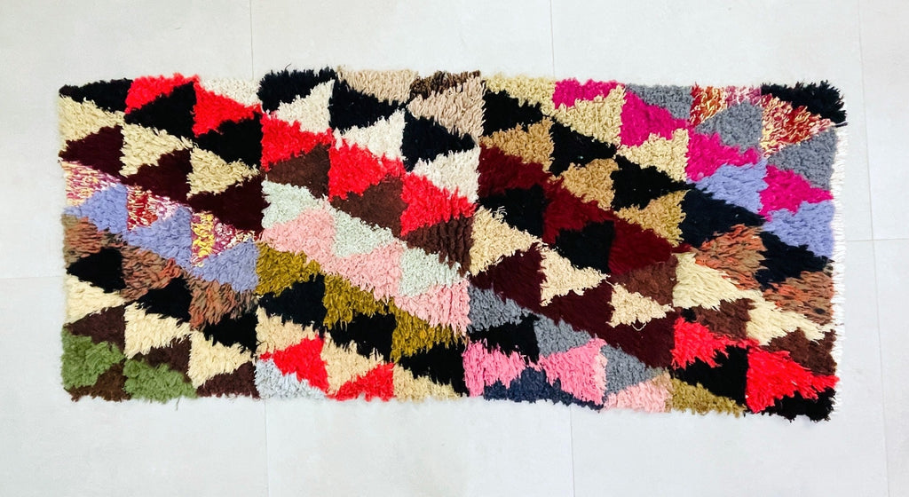 Vintage Moroccan Boucherouite Rug  2x6 ft - BN7