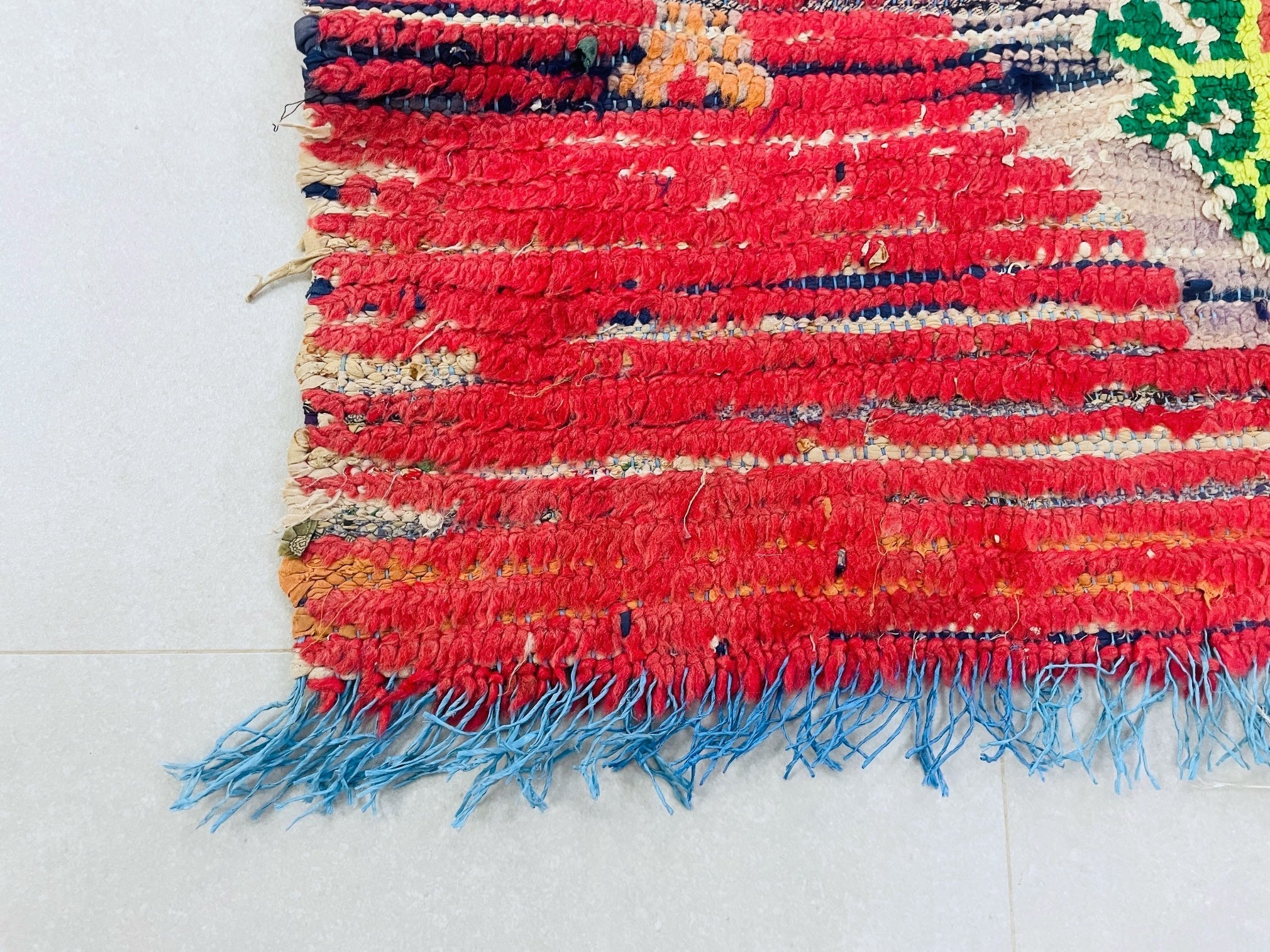 Vintage Moroccan Boucherouite Rug  3x5 ft - BN6