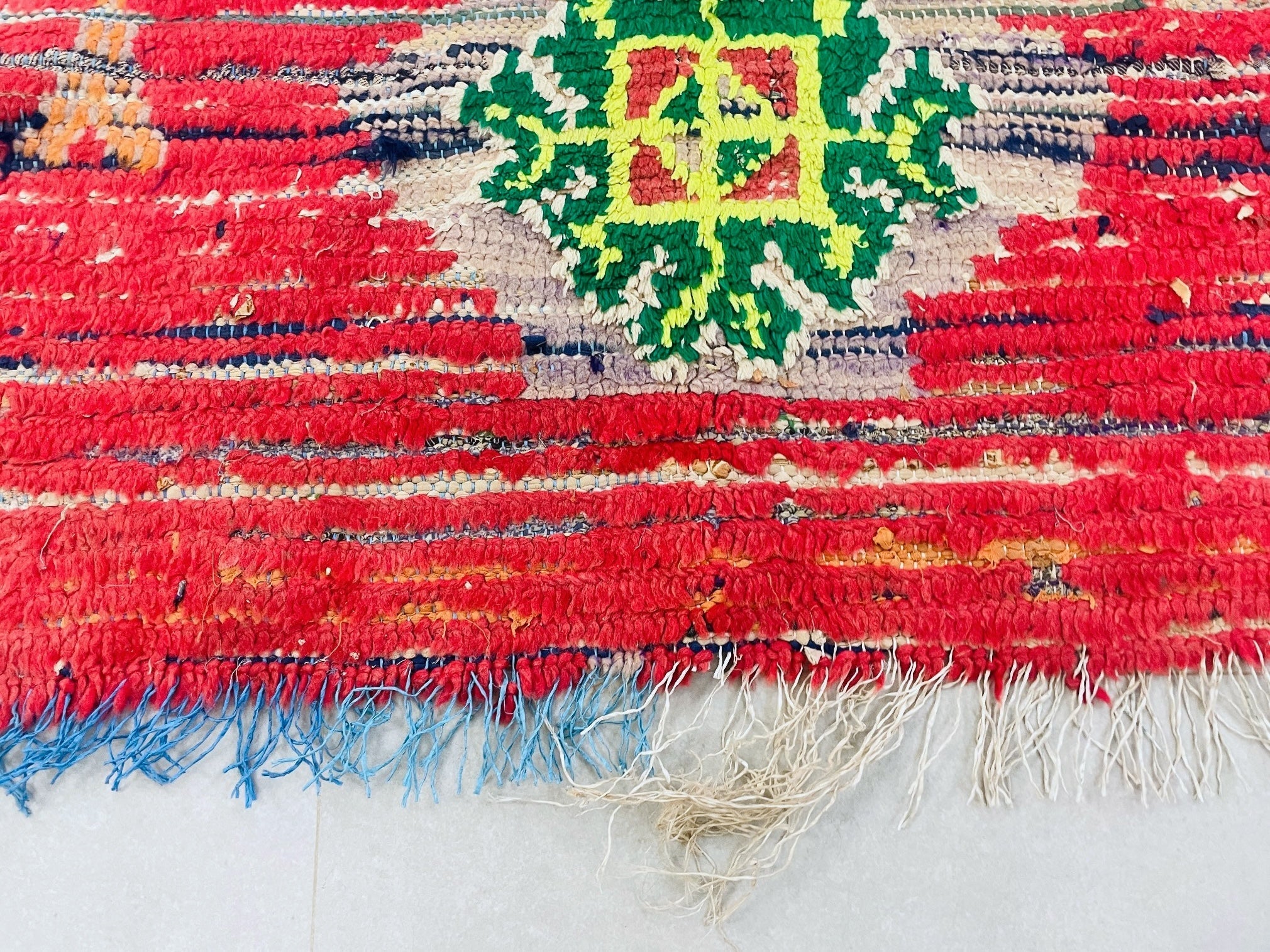 Vintage Moroccan Boucherouite Rug  3x5 ft - BN6