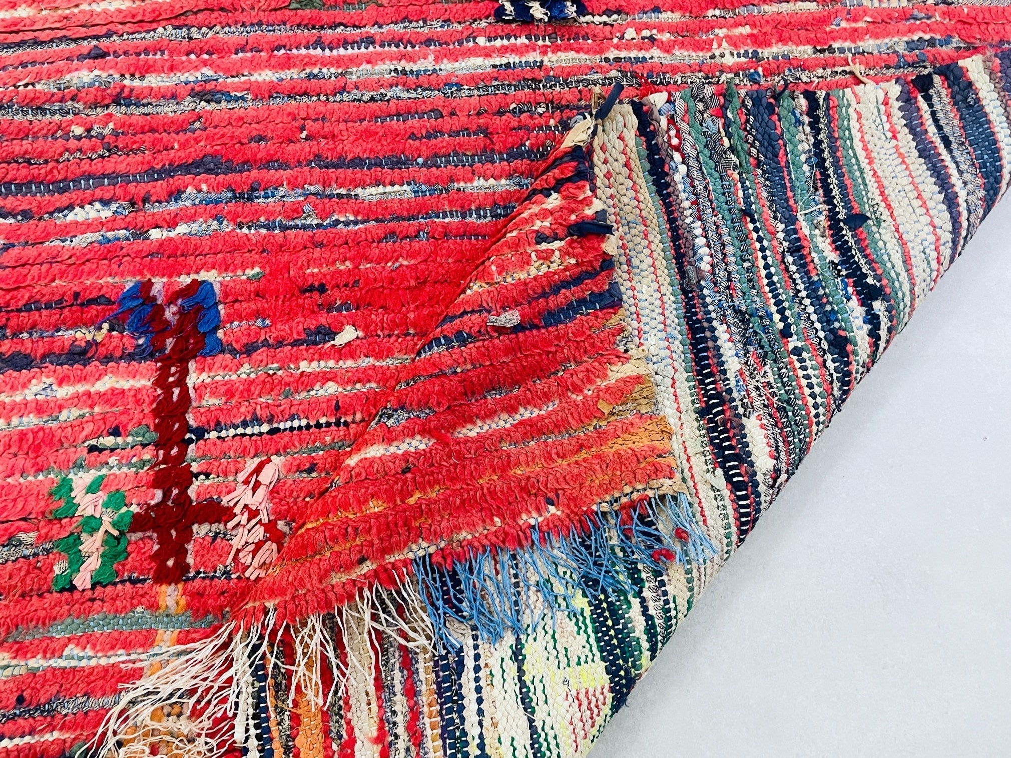 Vintage Moroccan Boucherouite Rug  3x5 ft - BN6