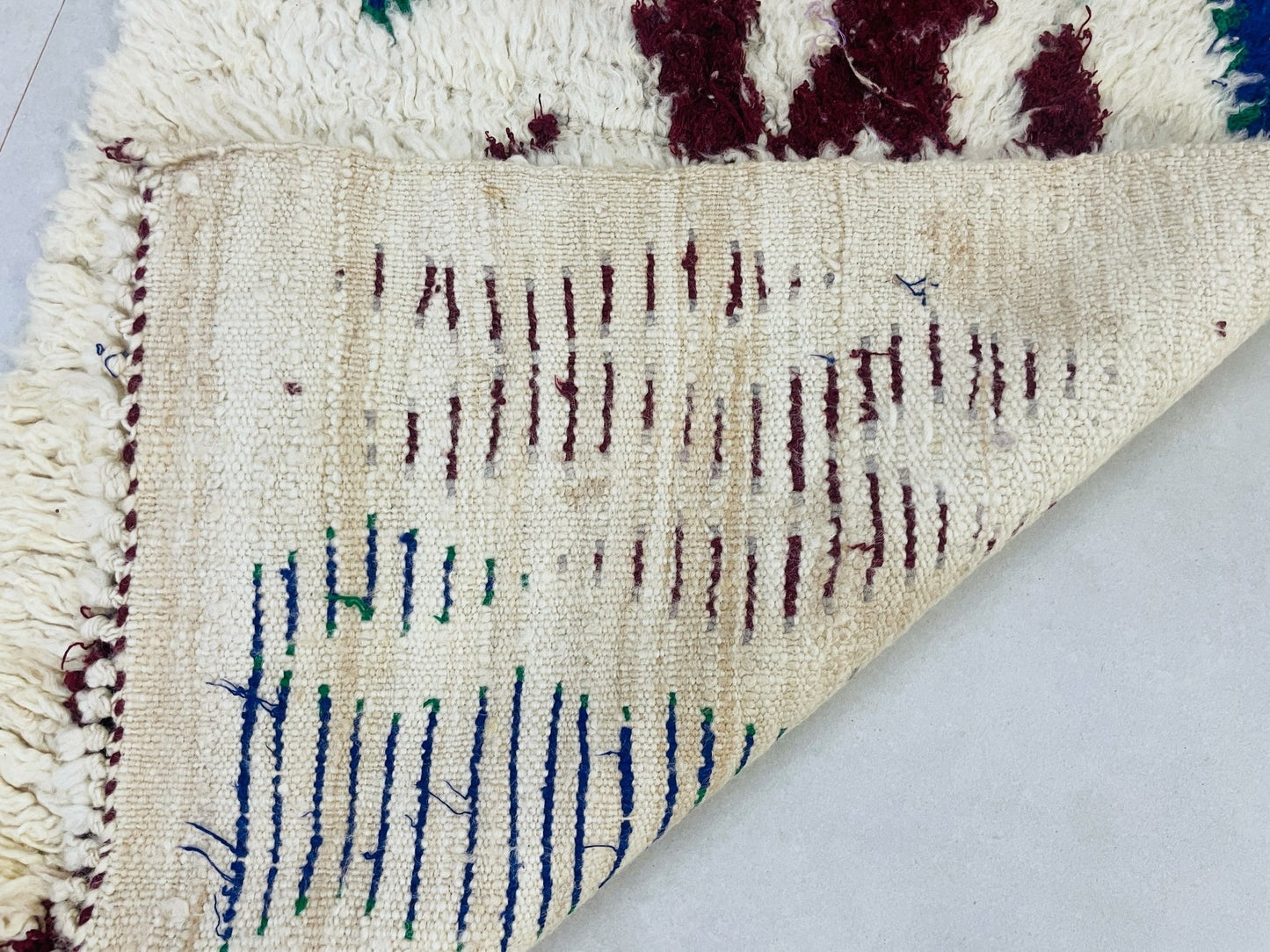 Handwoven Artisanal Moroccan Boucheroutie rug 2x6 ft - BN4