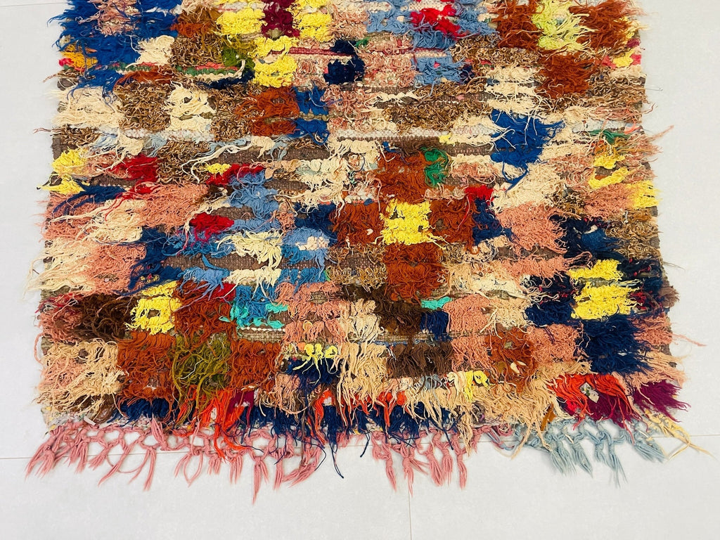 Vintage Moroccan Boucherouite Rug  3x6 ft - BN2