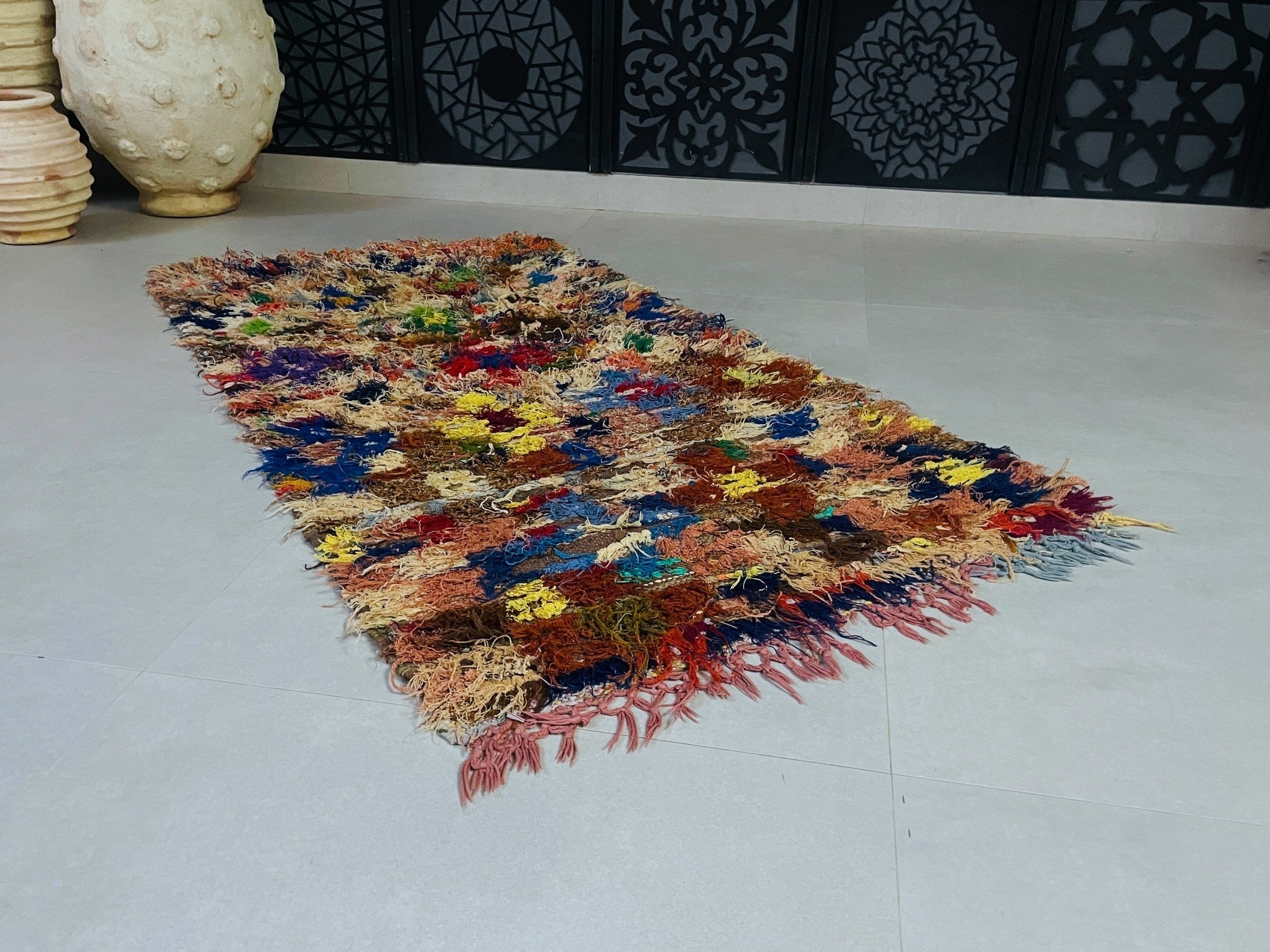 Vintage Moroccan Boucherouite Rug  3x6 ft - BN2