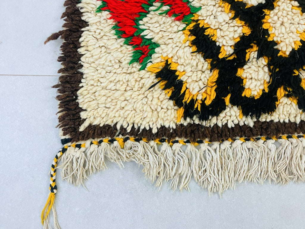 Vintage Moroccan Boucherouite Rug  2x6 ft - BN3