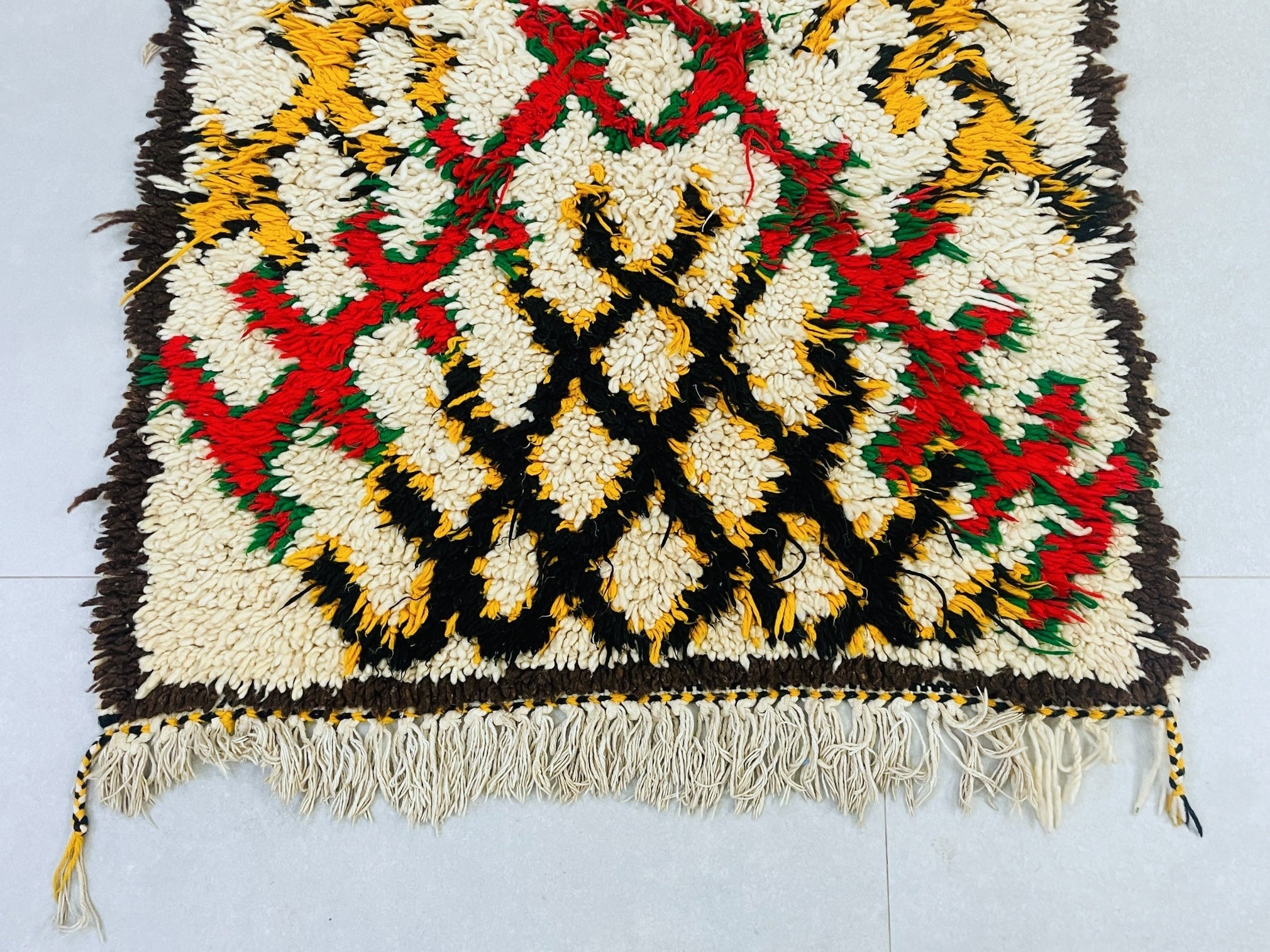 Vintage Moroccan Boucherouite Rug  2x6 ft - BN3