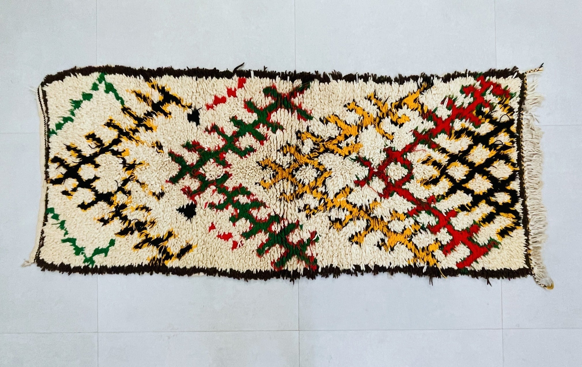 Vintage Moroccan Boucherouite Rug  2x6 ft - BN3