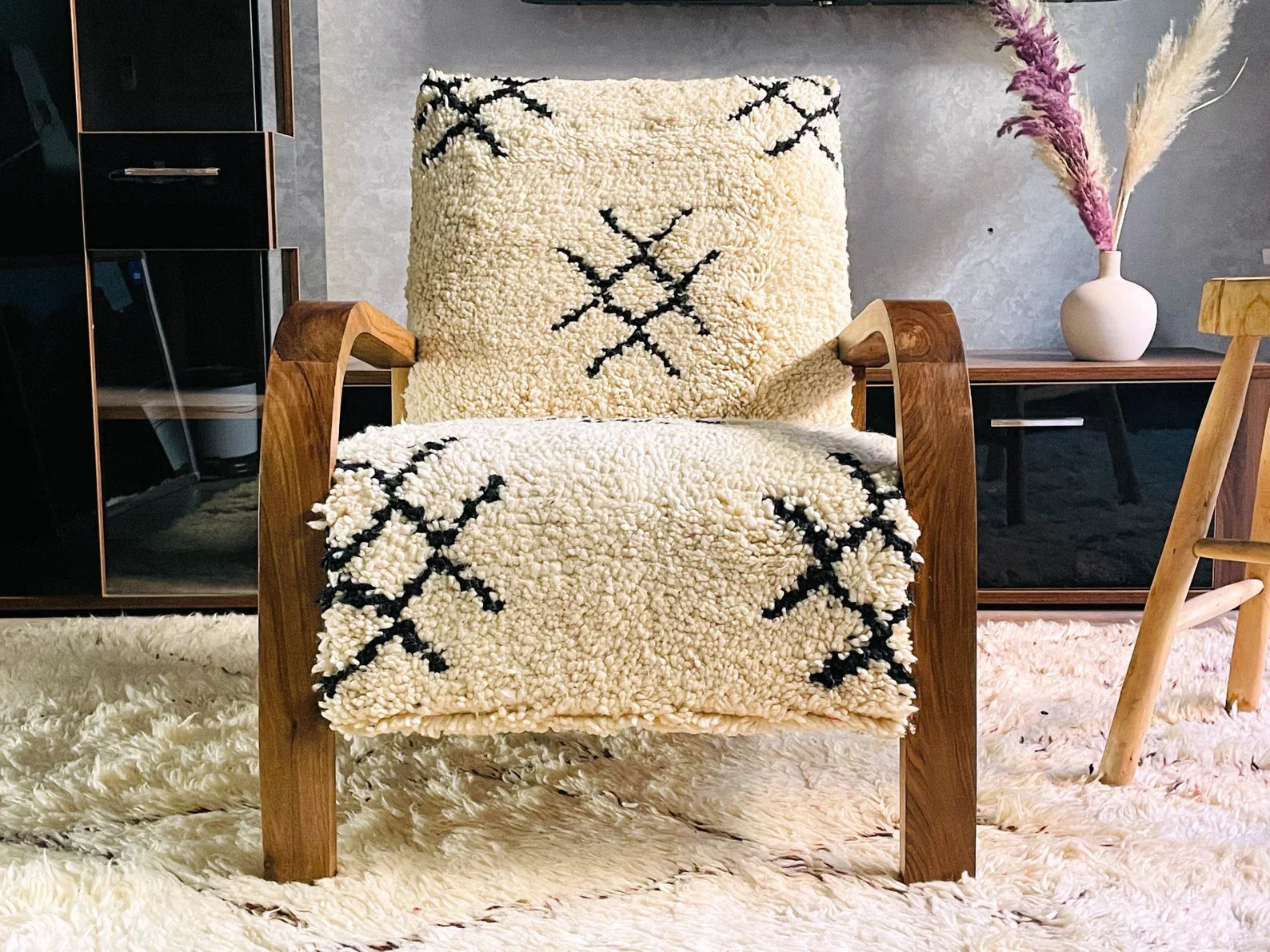 Custom walnut wood Chair