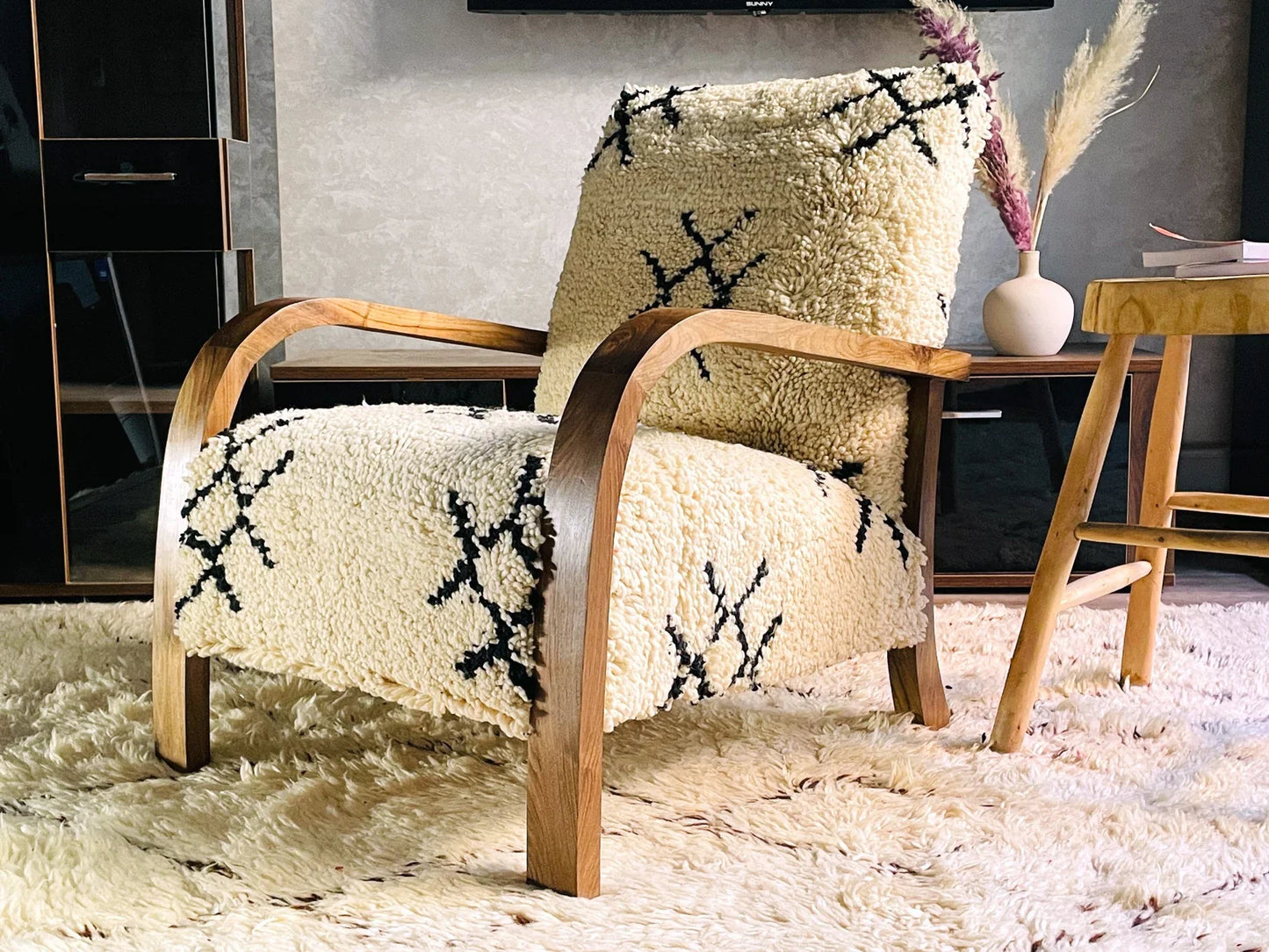 Custom walnut wood Chair