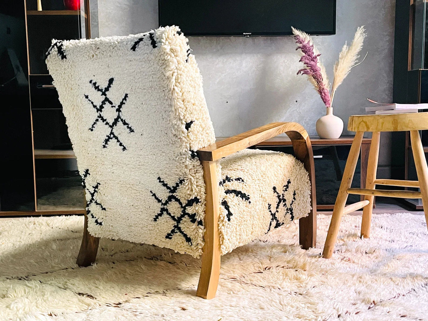 Custom walnut wood Chair