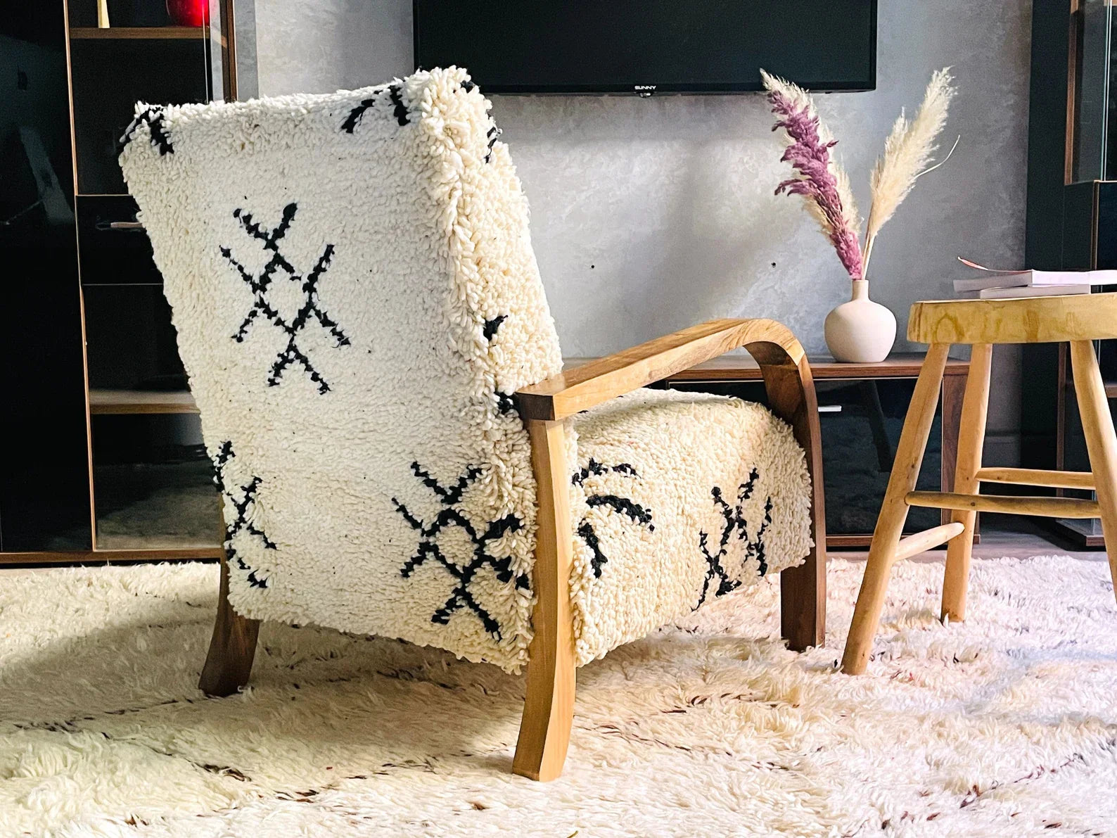 Custom walnut wood Chair