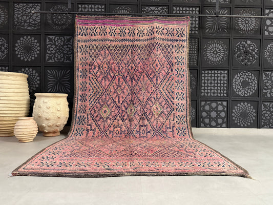 Vintage Pink Moroccan Rug 6x11 - F66