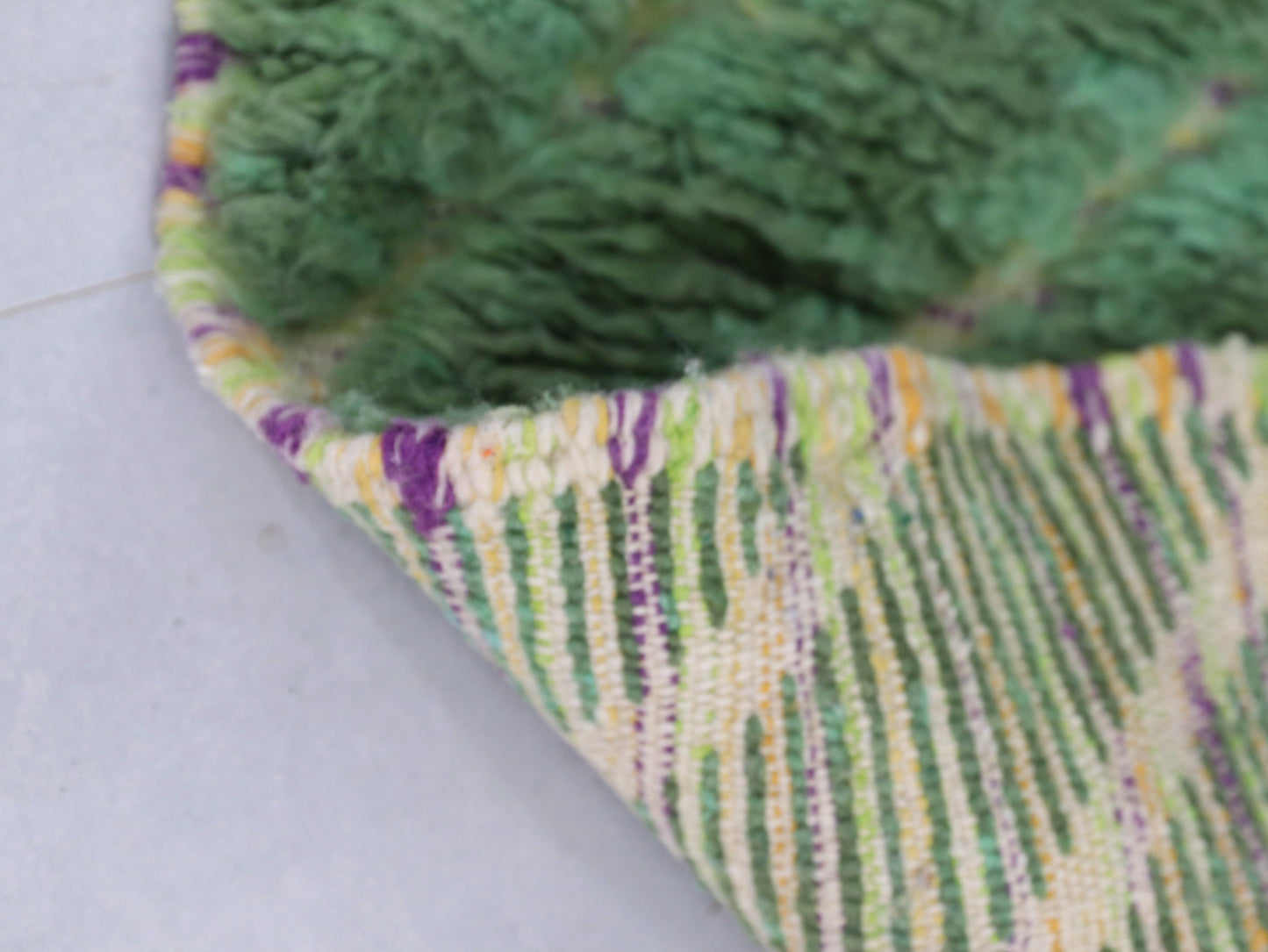 Green Beni Ourain Rug - Handmade Moroccan Wool Carpet 6x9 - A95