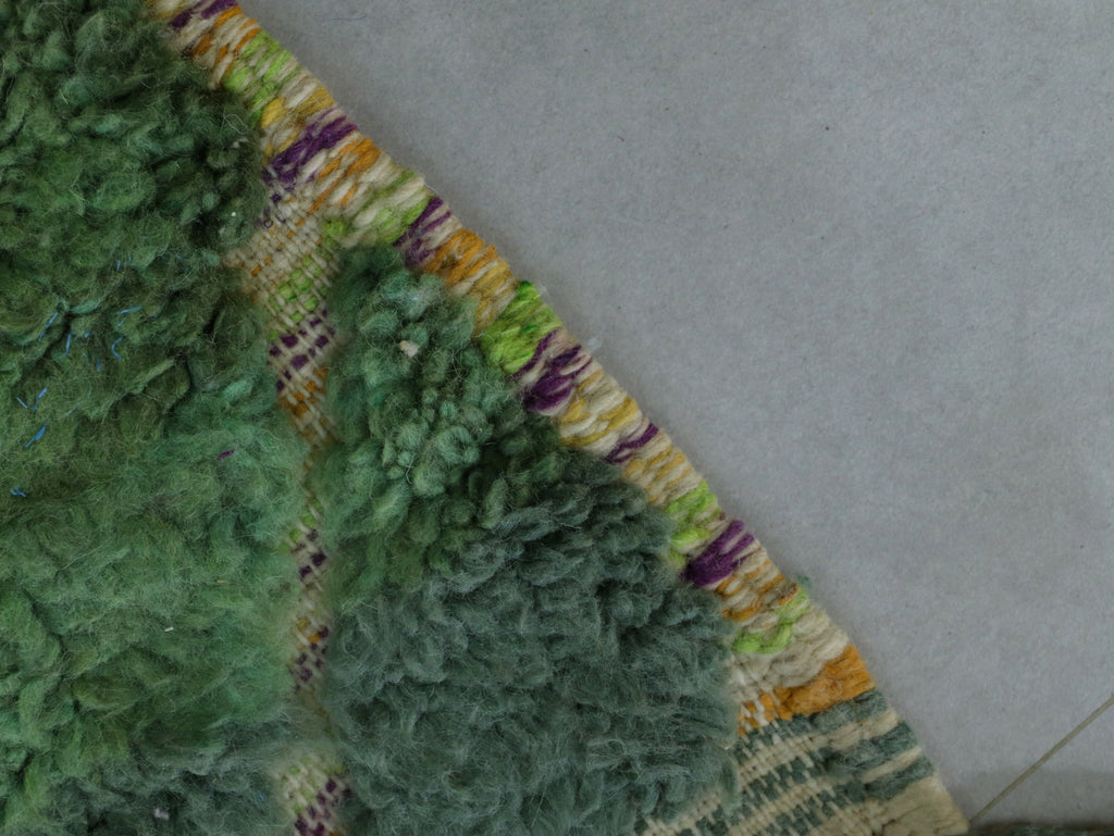 Green Beni Ourain Rug - Handmade Moroccan Wool Carpet 6x9 - A95